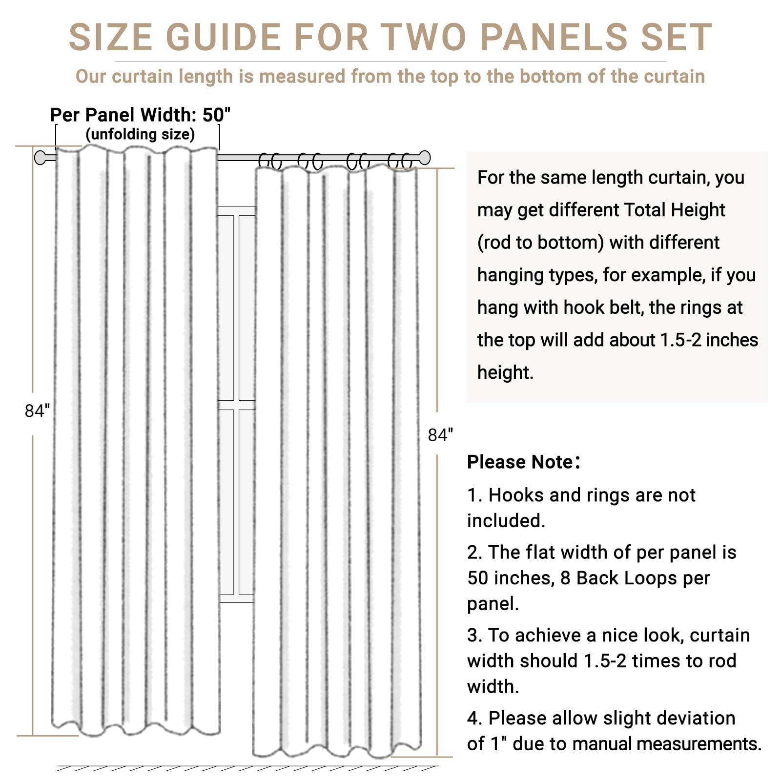 100% Blackout Shield Linen Blackout Curtains for Bedroom 108 Inches Long, Back Tab/Rod Pocket Living Room Drapes, Thermal Insulated Blackout Curtains 2 Panels Set, 50" W x 108" L,Cream - Image 7