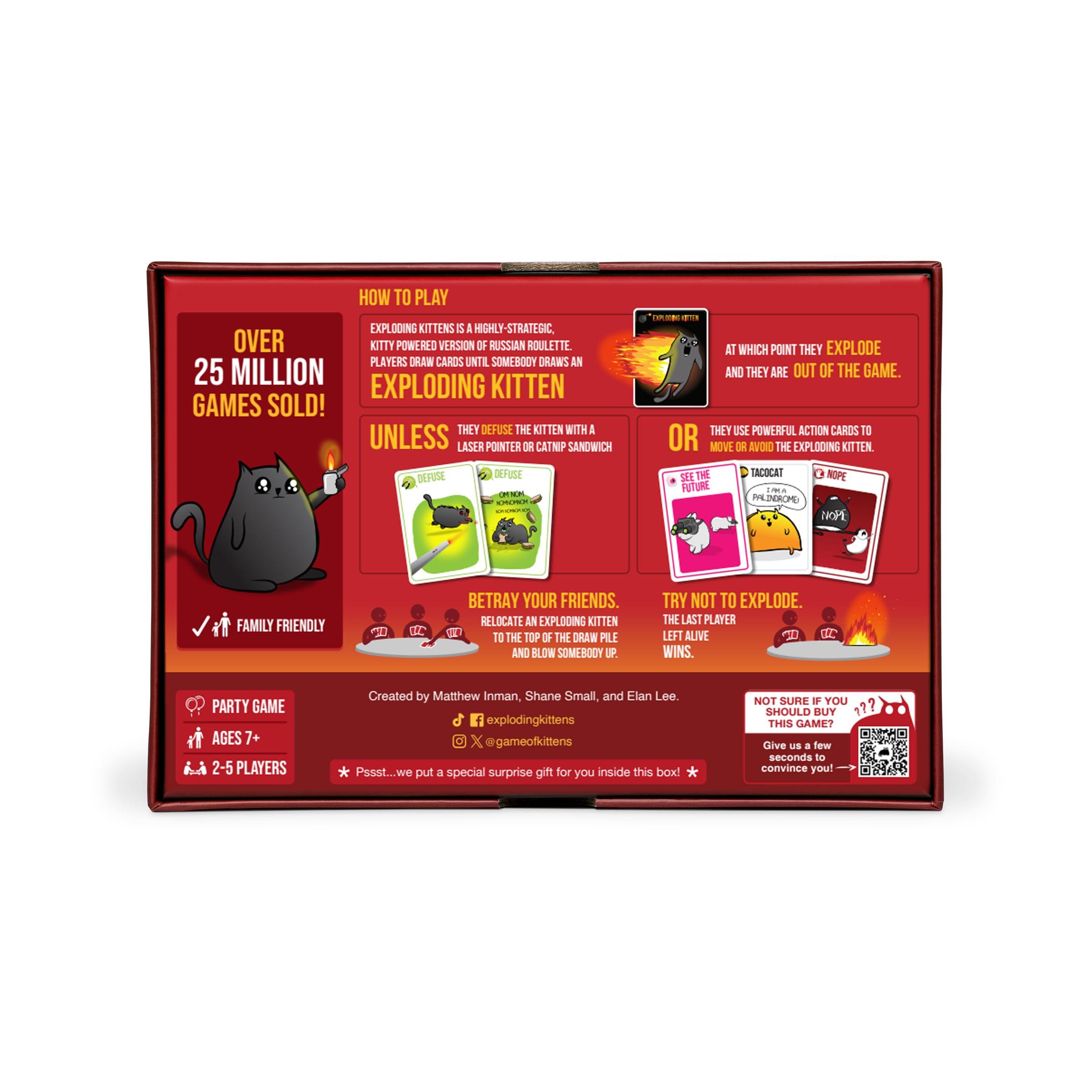 Exploding Kittens Original Edition - 2-5 Players - Ages 7+ - 15 Minutes to Play - High Stakes Card Game - Party Game, Family Game Night, Kid and Adult Card Game - Image 6