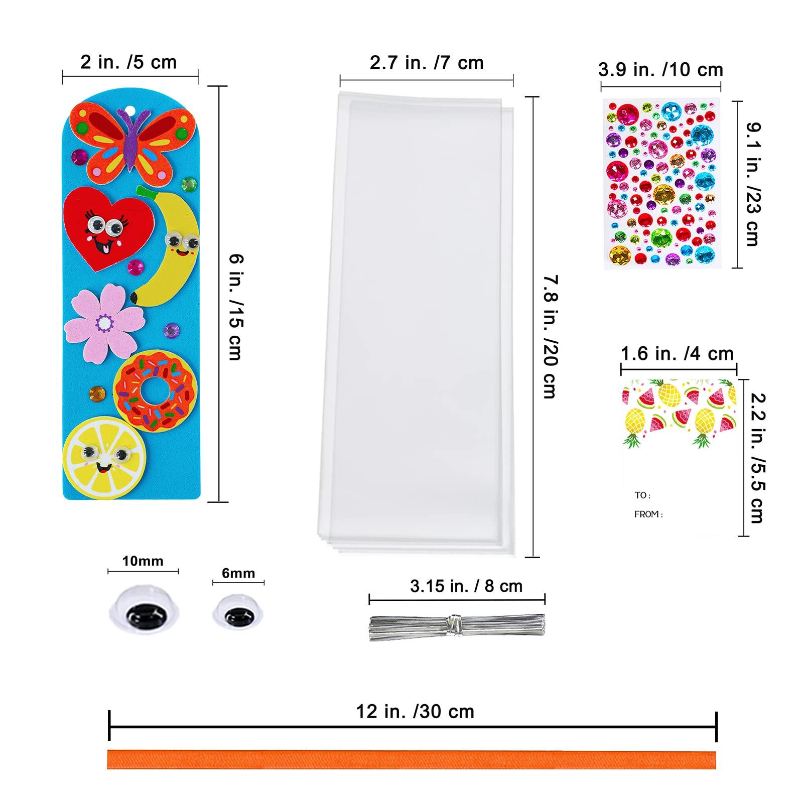 Winlyn 36 Sets Summer Crafts Kits DIY Whimsical Bookmarks Decorations Art Sets Fruits Treats Animals Sun Rainbow Foam Stickers for Kids Classroom Activities Reading Rewards Birthday Camp Party Favors - Image 3
