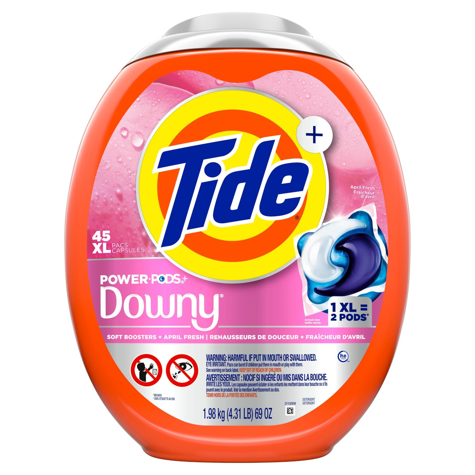 Tide Power PODs 2-in-1 Laundry Detergent Pacs with Downy Soft Boosters, Lasting Freshness with April Fresh Scent, 45 Count, Tide Laundry Detergent, Washing Detergent - Image 10