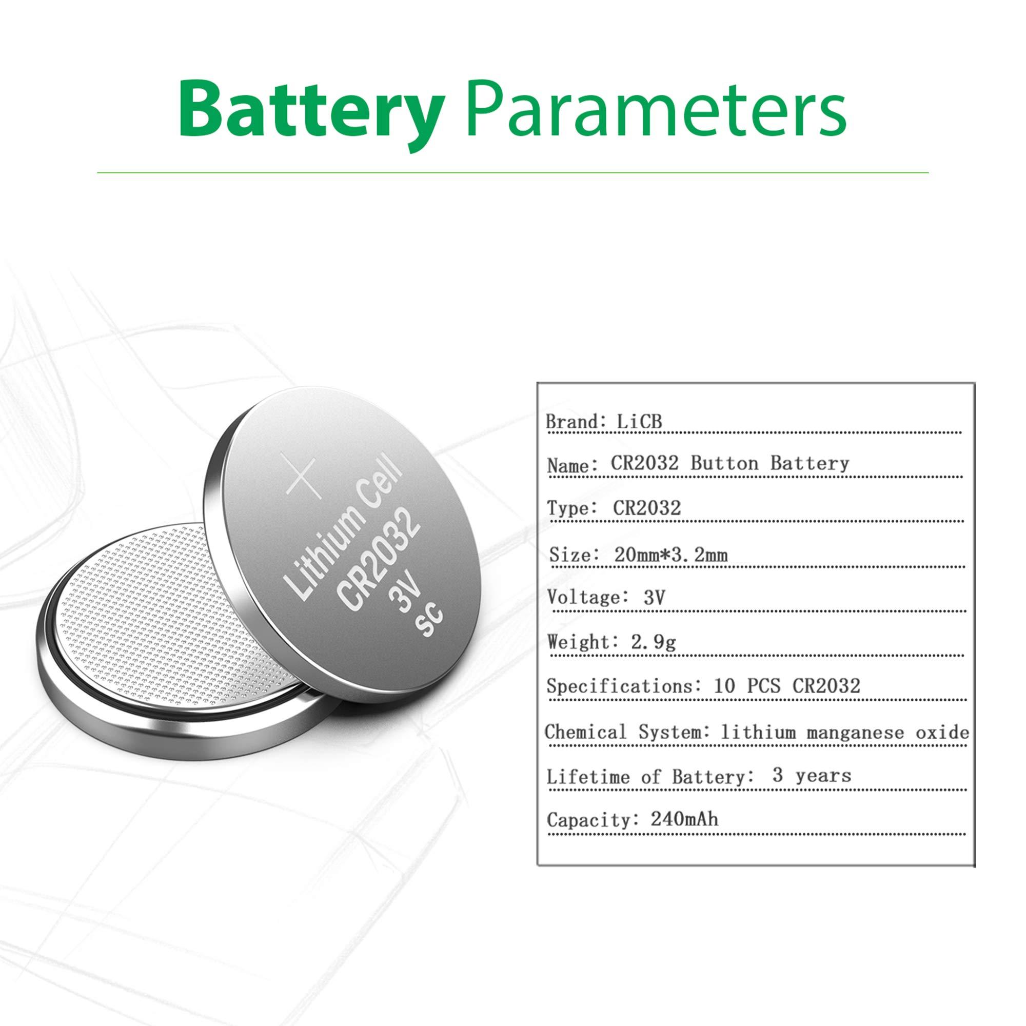 LiCB CR2032 3V Lithium Battery(10-Pack) - Image 2