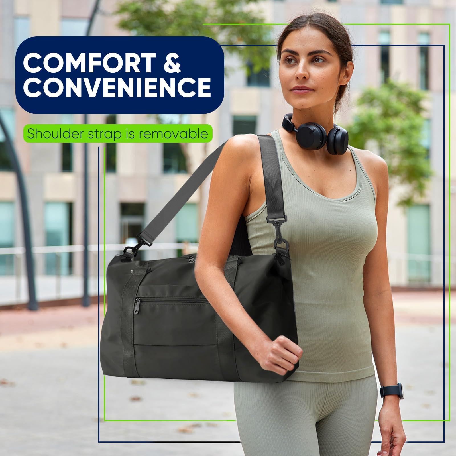 Travel Duffle Bag, Weekender Travel Bag Men Small Gym Bag for Women, Hospital Bag for Labor and Delivery, Overnight Bag Luggage Bag with Trolley Sleeve, Airplane Travel Essentials for Flying(Black) - Image 9