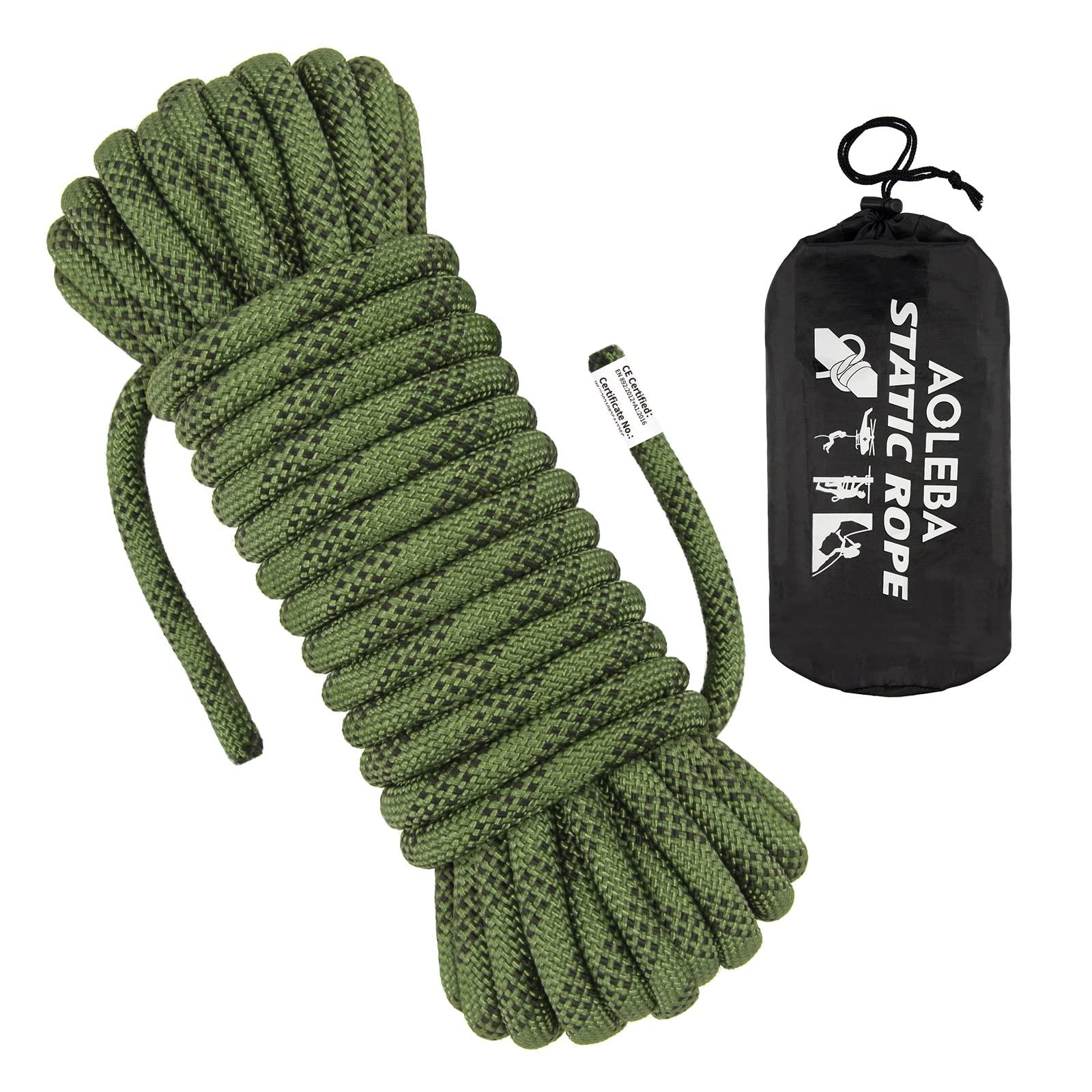 AOLEBA 10.5 mm Static Climbing Rope 10M(32ft) 20M(64ft) 30M(96ft) 50M(160ft) 70M(230ft) Outdoor Rock Climbing Rope, Escape Rope Ice Climbing Equipment Fire Rescue Parachute Rope - Image 1