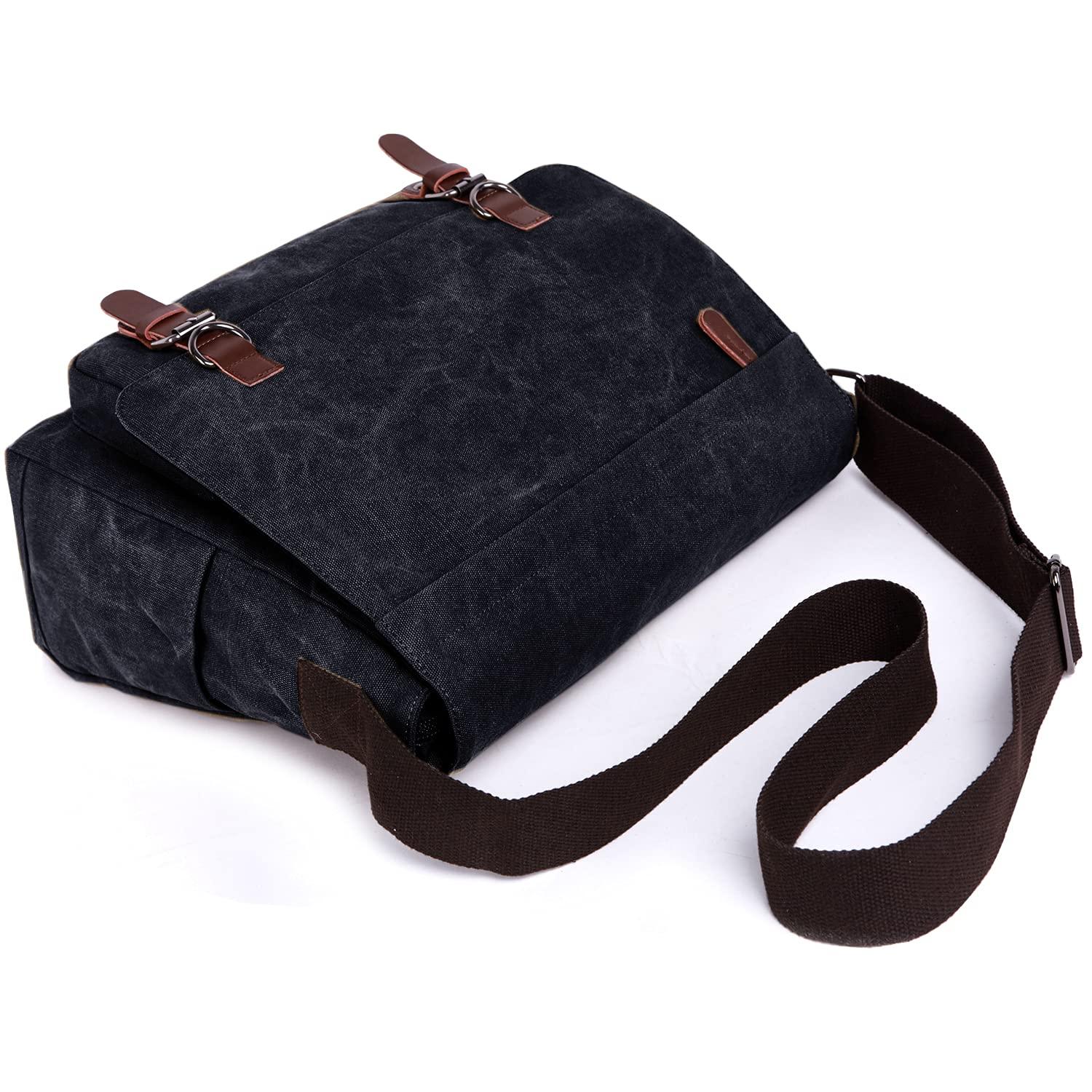 Canvas Messenger Bag for Men Women,Travel Satchel Shoulder bag 15.6 Inch Laptop Bag briefcase Business - Image 7