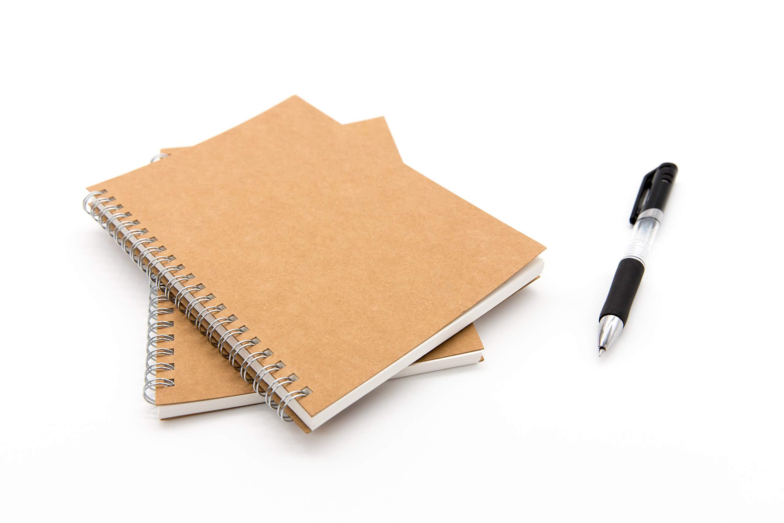 DSTELIN Blank Spiral Notebook, 9-Pack, Soft Cover, Sketch book, 100 Pages / 50 Sheets, 7.5 inch x 5.1 inch (Brown) - Image 5