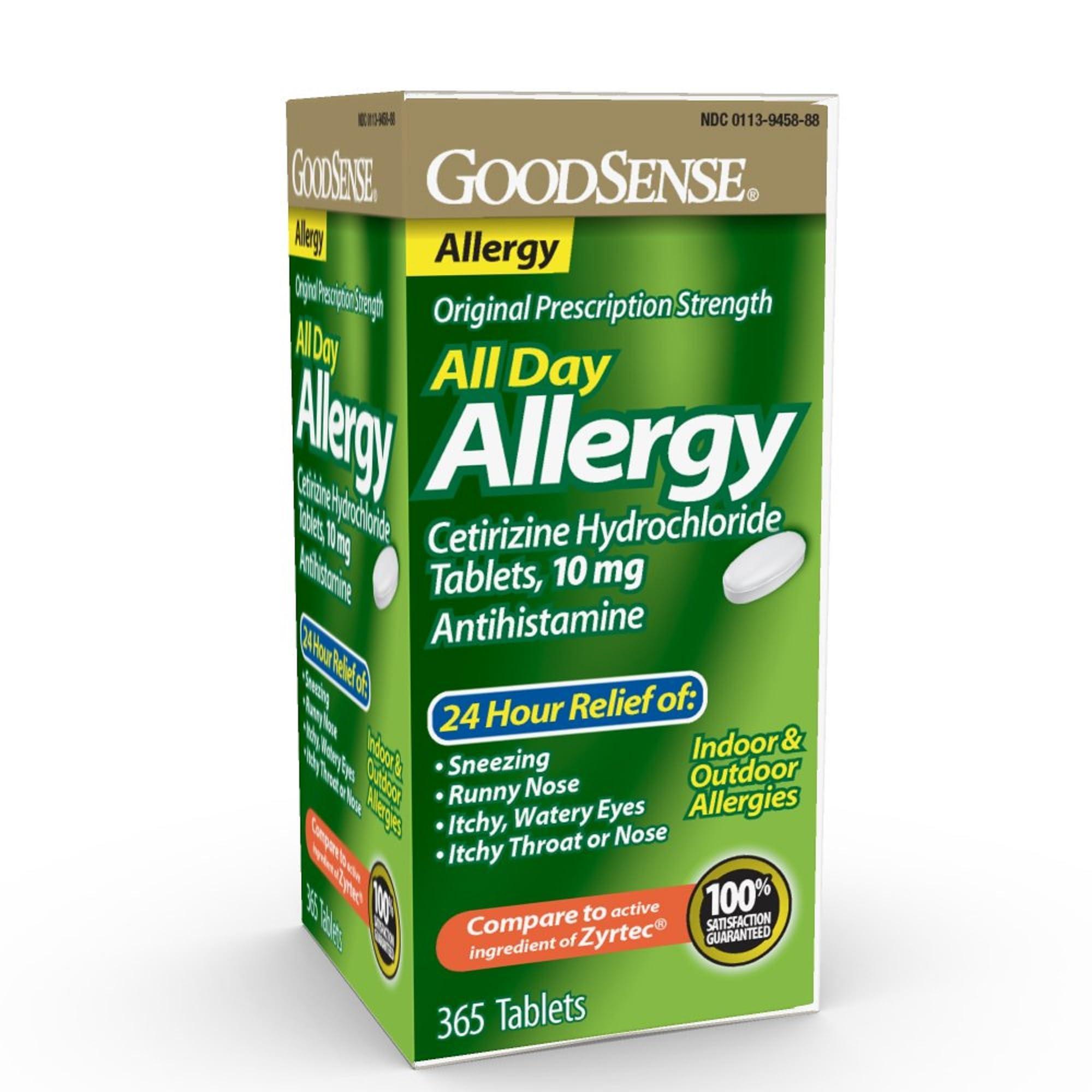 GoodSense Cetirizine Hydrochloride 10mg 365Ct + Clear Eyes Sensitive Eye Drops 0.5Oz 2Pk - Image 2