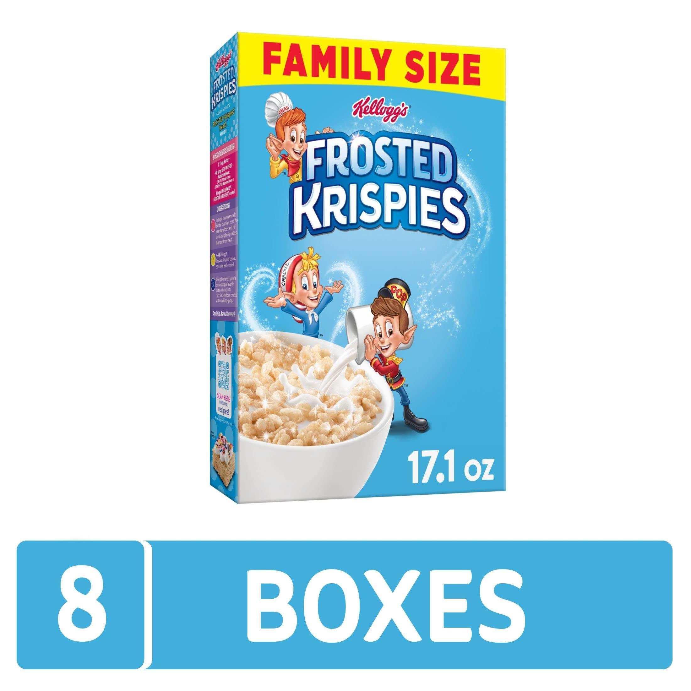 Kellogg's Frosted Krispies Breakfast Cereal, Kids Snacks, Baking Marshmallow Treats, Family Size, Original (8 Boxes) - Image 4
