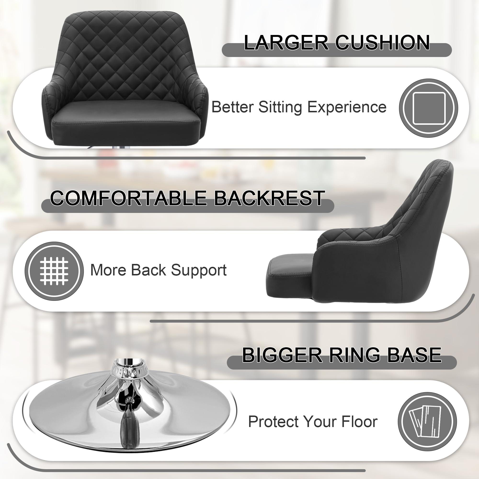 VECELO Bar Stools Set of 4, Adjustable Bar Stools with Back, Bar Height Stools for Kitchen Counter - Image 5