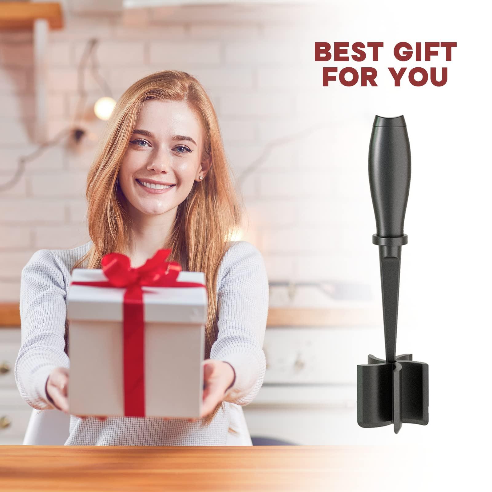 Meat Chopper, Hamburger Grinder, Premium Heat Resistant Smasher for Ground Beef, Burger Grinder Nylon Potato Mix Tool-Black - Image 2