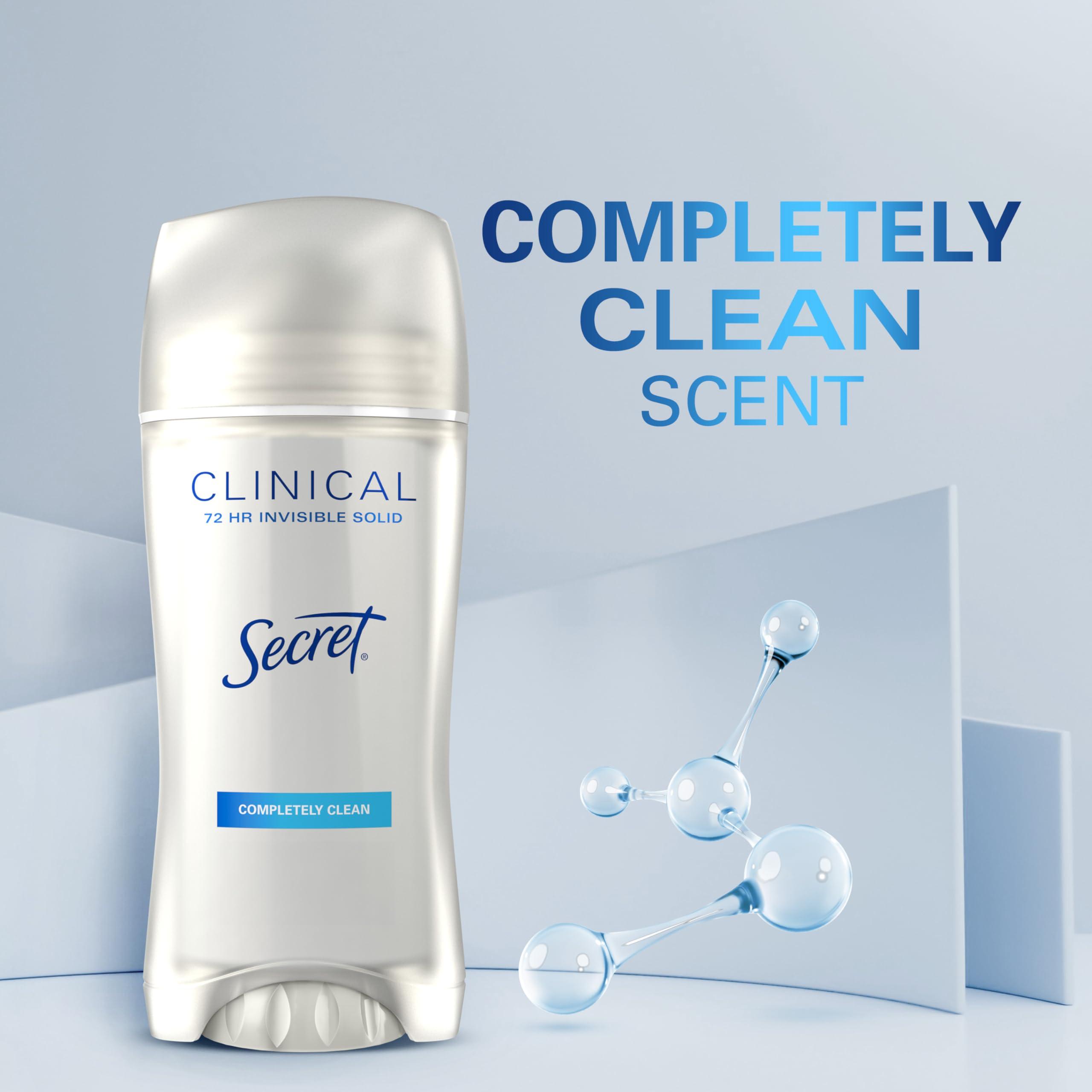 Secret Clinical Strength Antiperspirant Deodorant for Women, 3X Stress Protection, 72hr Sweat & Odor Protection, PH Balancing Minerals, Invisible Solid, Completely Clean Scent, 2.6 oz - Image 11