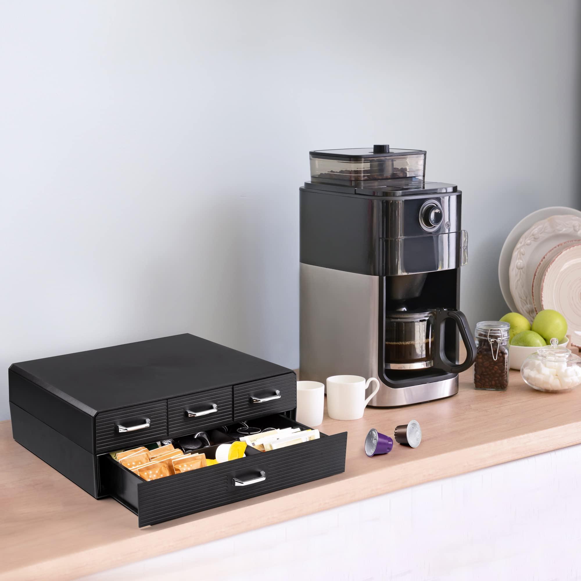 SZQINJI Coffee Pod Organizer 72/96 Pods Coffee Capsule Holder 2-Tier Coffee Pod Storage 4-Drawer Compact, Compatible with Keurig K-cup & Nespresso Capsule - Image 6