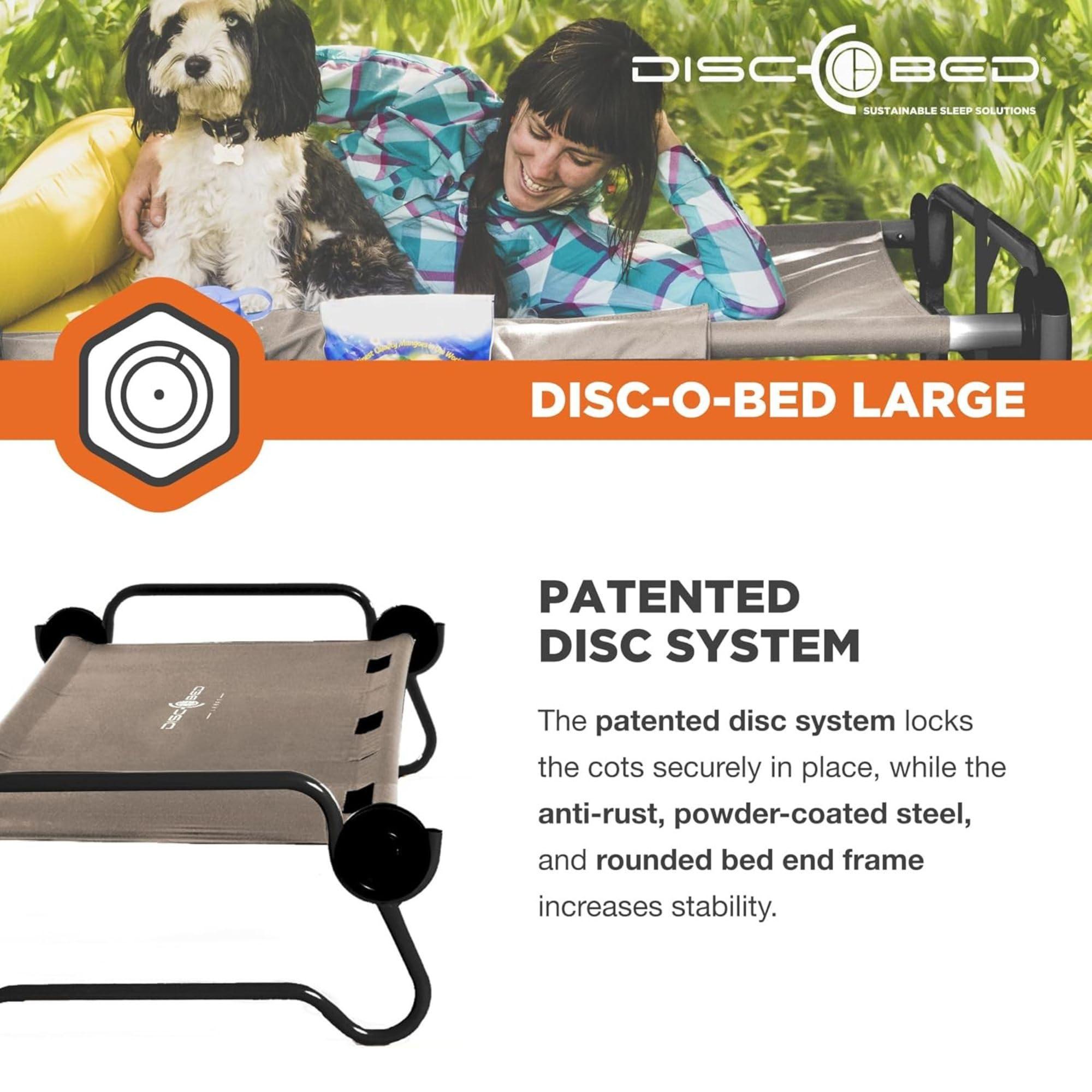 Disc-O-Bed Large Outdoor Convertible 2 Person Bench and Double Camping Cot Portable Bed Bunk System for Adults - Image 3