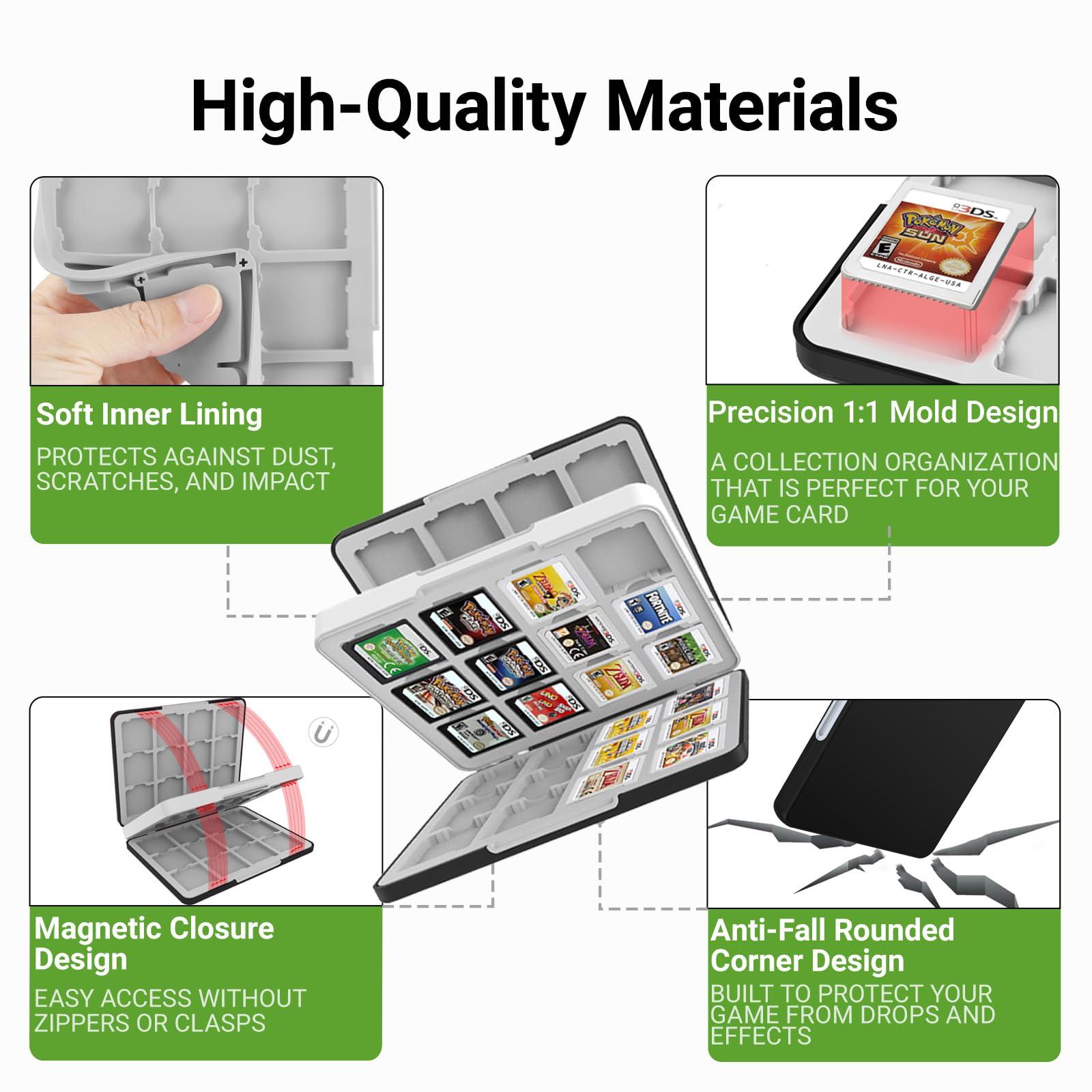QUBAMG 3DS Game Case 48 Slot DS Game Holder Compatible With Nintendo New 3ds / New 3ds Xl / 3ds / 3ds Xl / Dsi / Dsi Xl / Ds / New 2ds /New 2ds Xl / 2ds/ 2ds Xl Catridge Portable Storage Box,Black - Image 3