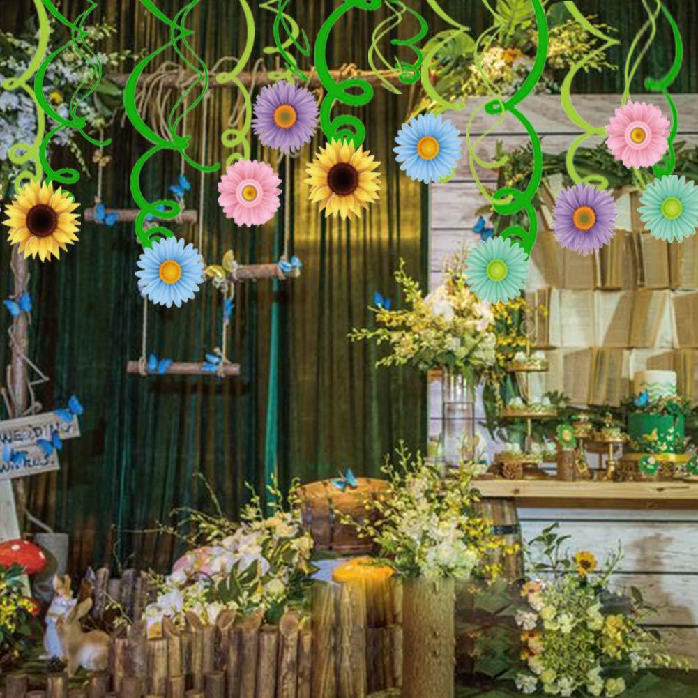 30Ct Summer Spring Sun Flower Hanging Swirl Decorations,Themed Birthday Party,Party Supplies,Ceiling Decorations for Girls,Boys,Kids, Bedroom,Classroom,Baby Shower - Image 7