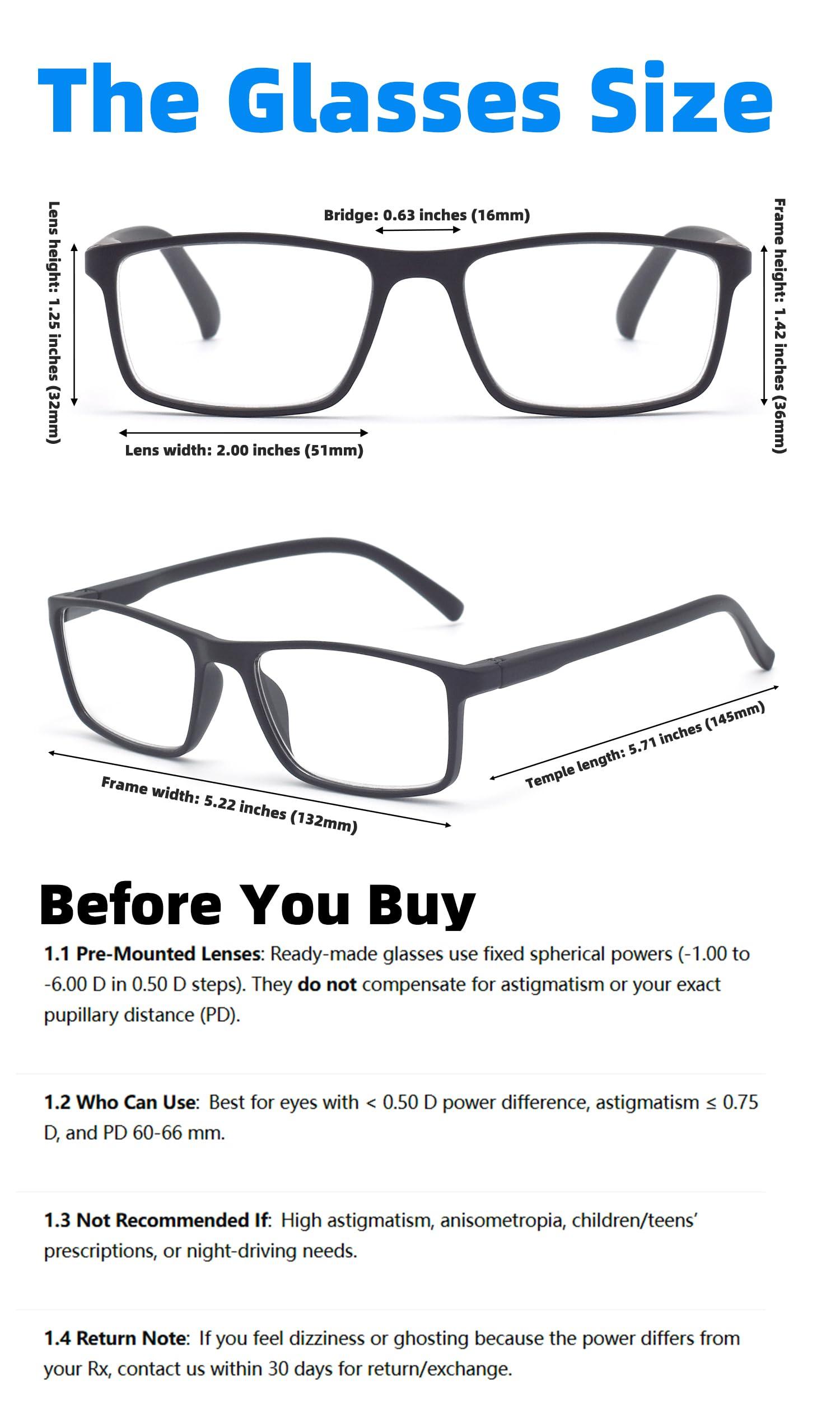 Autojouls Nearsighted Glasses for Distance with Hard Case Blue Light Spring Hinge Glasses Not Reading Glasses - Image 5