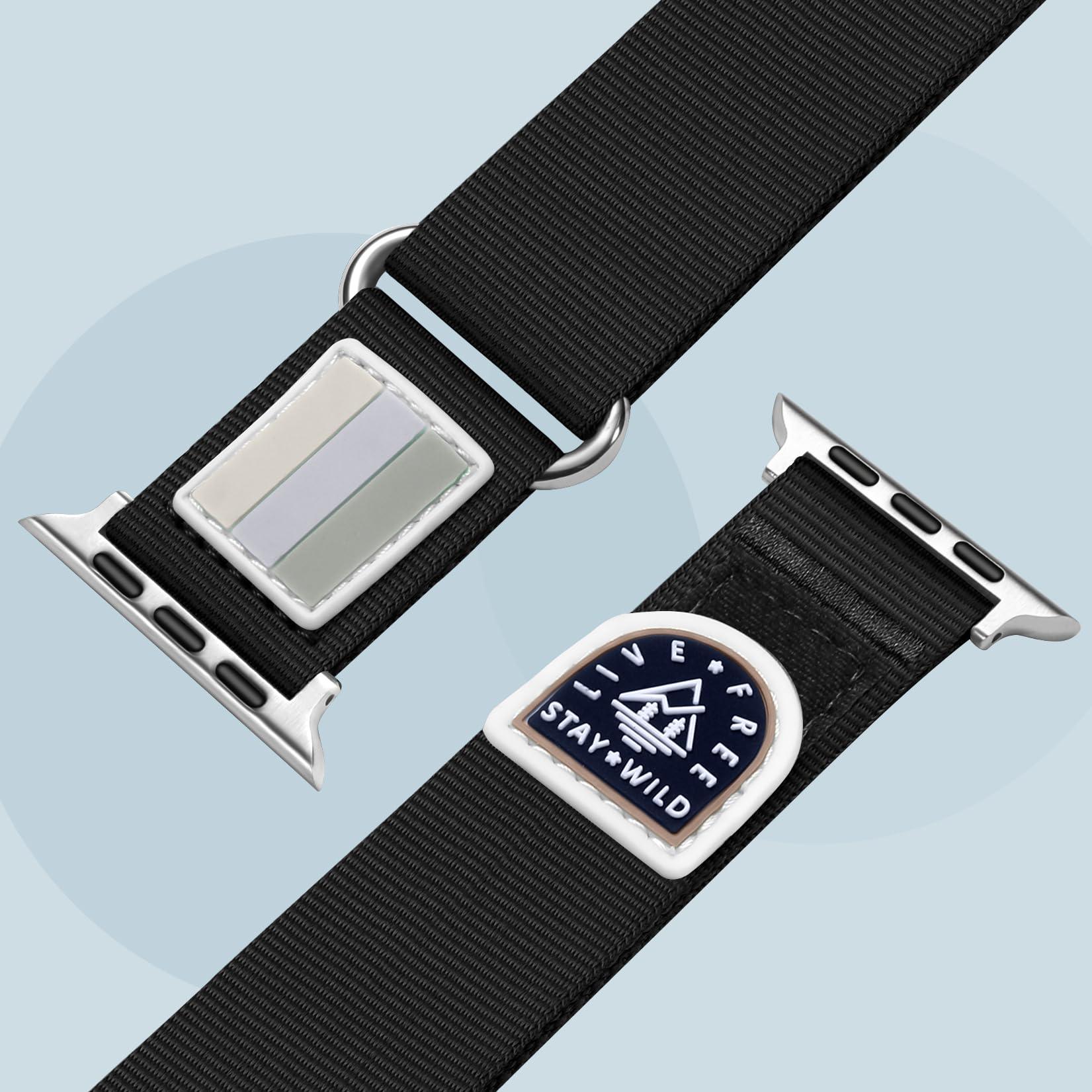 Bandletic Sport Loop Band Compatible with Apple Watch Bands for Women Men 44mm 45mm 46mm 49mm 42mm 40mm 41mm 38mm, Soft Breathable Nylon Strap for iWatch Series 10 9 8 7 6 5 4 3 SE Ultra 2 1, Black - Image 5