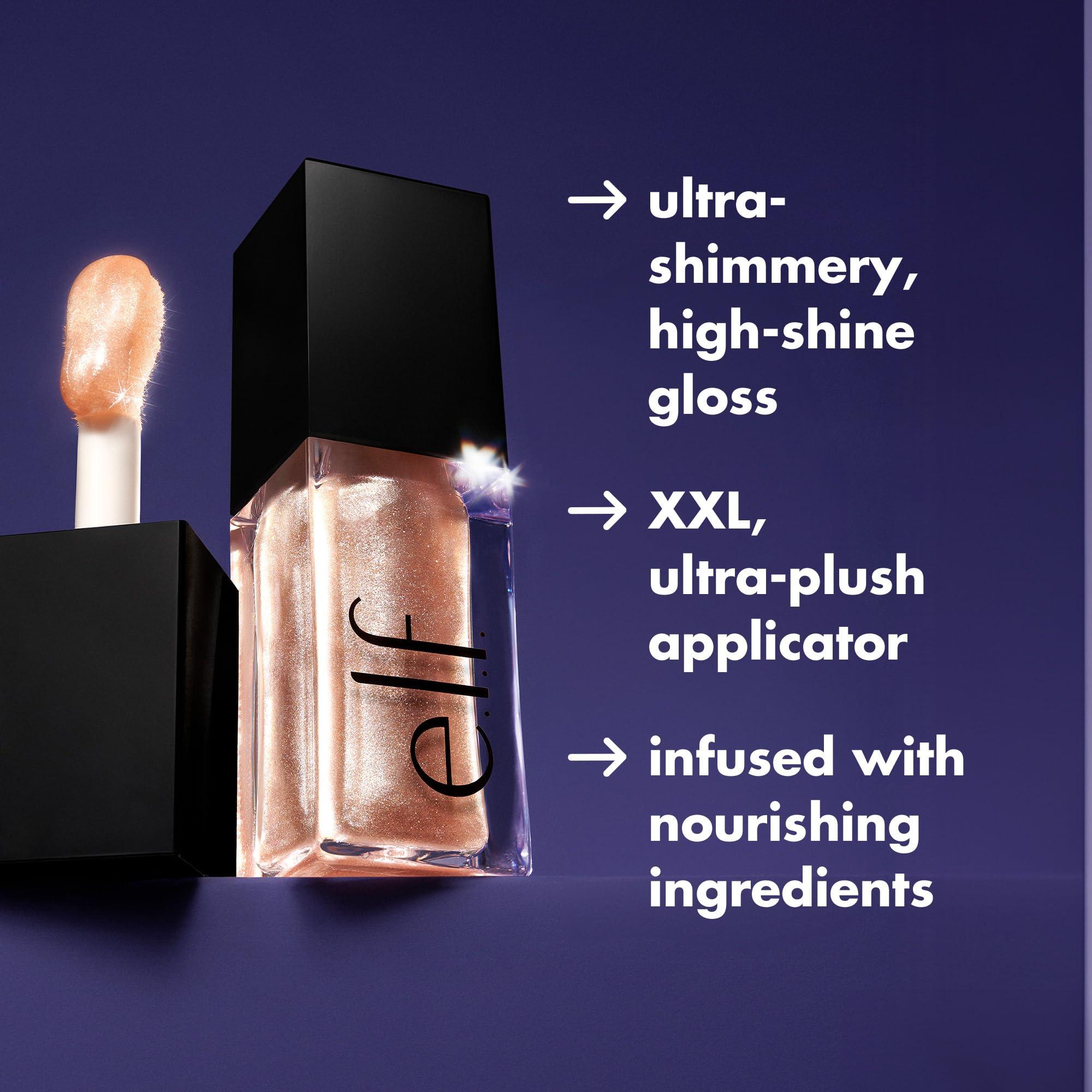 e.l.f. Glow Reviver Lip Oil, Nourishing and Hydrating with High-Shine Glimmer Finish & Sheer Wash Of Color, Minty Scent, Non-Sticky, Vegan & Cruelty-free, Candy Coded - Image 4