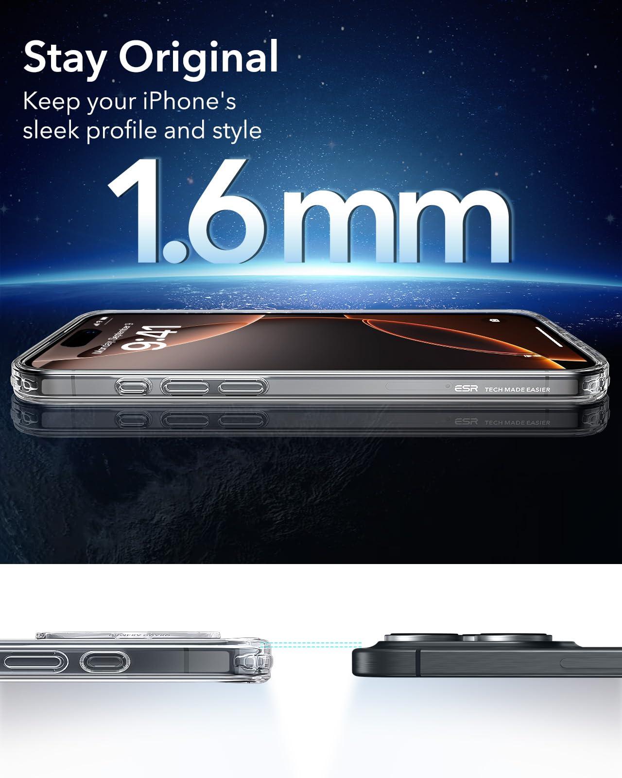 ESR for iPhone 16 Pro Case, Compatible with MagSafe, Shockproof Military-Grade Protection, Magnetic Phone Case for iPhone 16 Pro 6.3 inch, Clear - Image 9