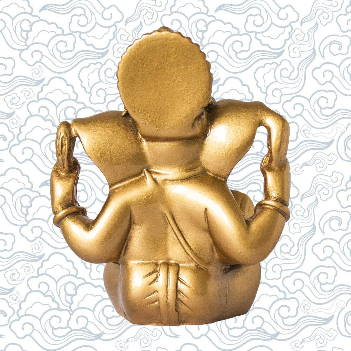 Addune Hindu God Lord Ganesha Idol Statue Indian Elephant Buddha Ganesh Sculpture Blessing Home Pooja Diwali Decor Lucky (Gold) - Image 5