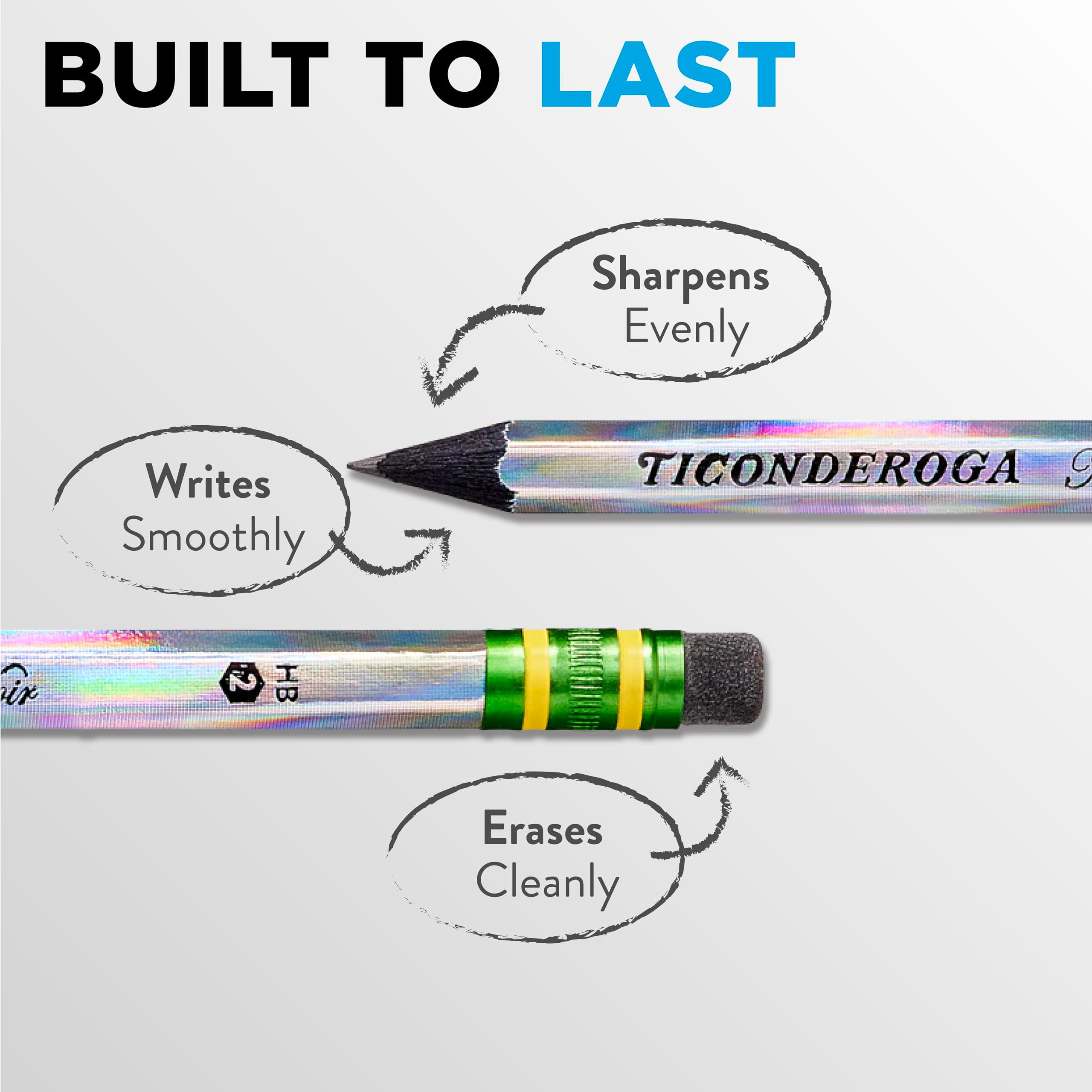 Ticonderoga Noir Black Wood-Cased #2 Pencils, Holographic Design, 12 Count - Image 4