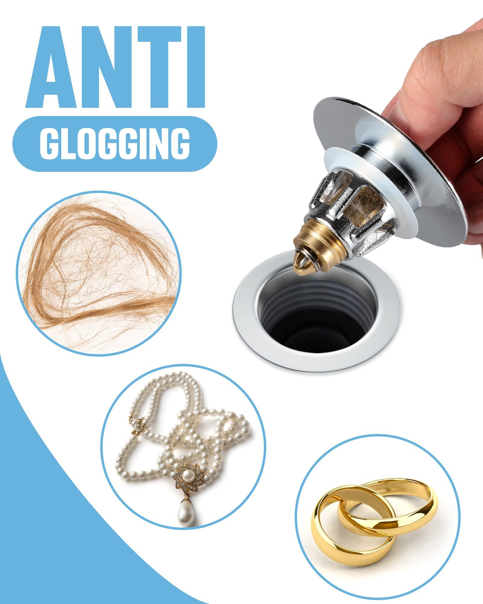 Tgosomt Bathroom Sink Stopper, Bathroom Sink Drain Strainer, Revolutionary Bathroom Accessories and Essentials (Shiny Chrome) - Image 3
