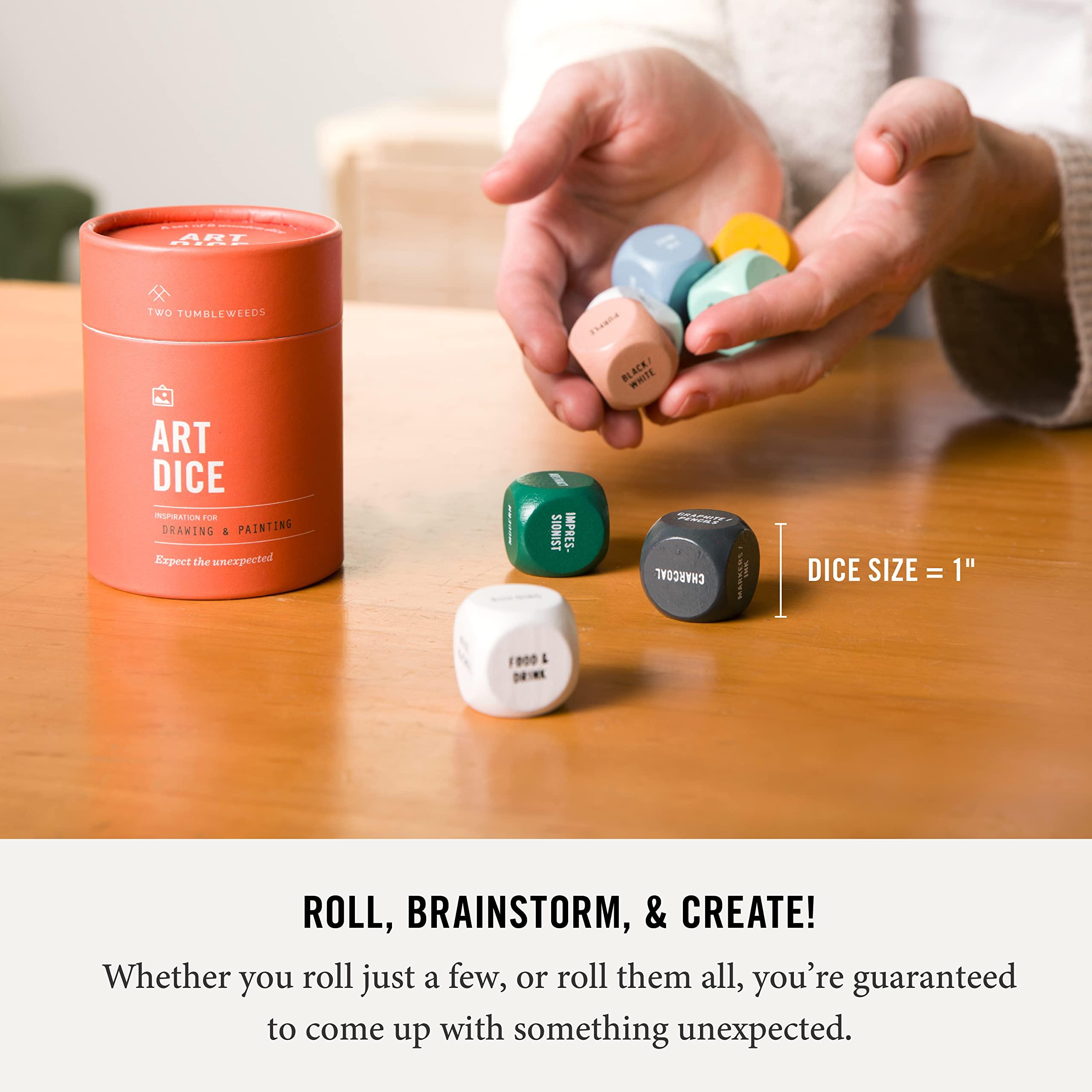 Two Tumbleweeds Art Dice - Drawing & Painting Game for Adults, Artists & Teachers - Set of 9 Dice for Creative Inspiration - Drawing Prompts for Studio and Classroom - Gift for Artist - 1+ Players - Image 5