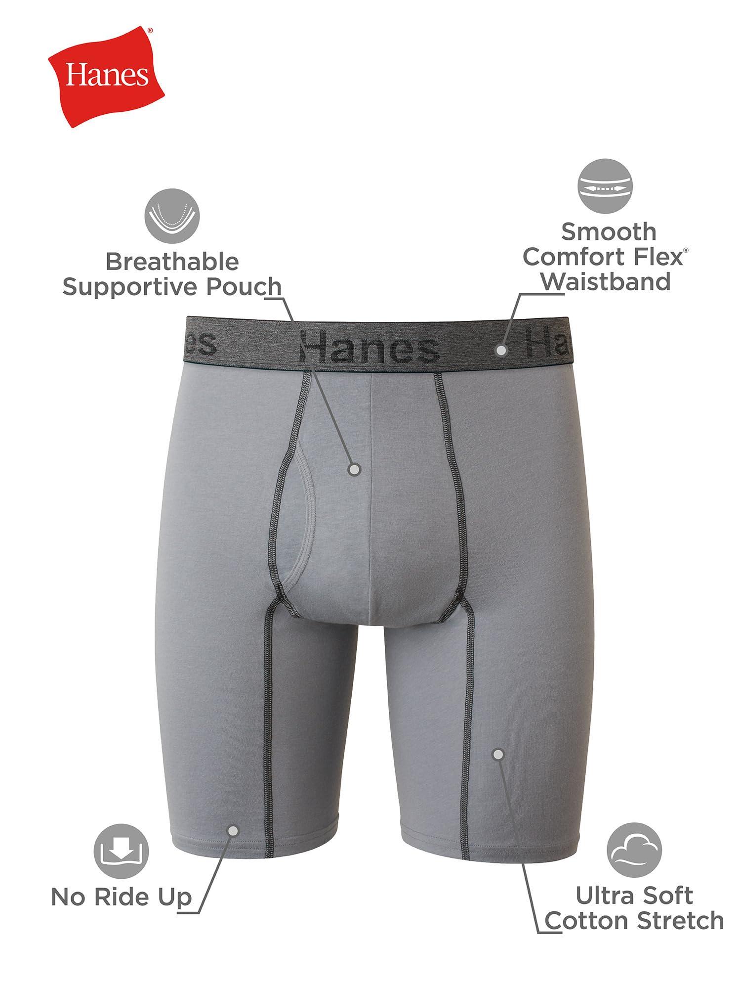 Hanes Men's Comfort Flex Fit Boxer Briefs, Ultra Soft Stretch, Long Leg & Regular Leg, 3- Pack - Image 6