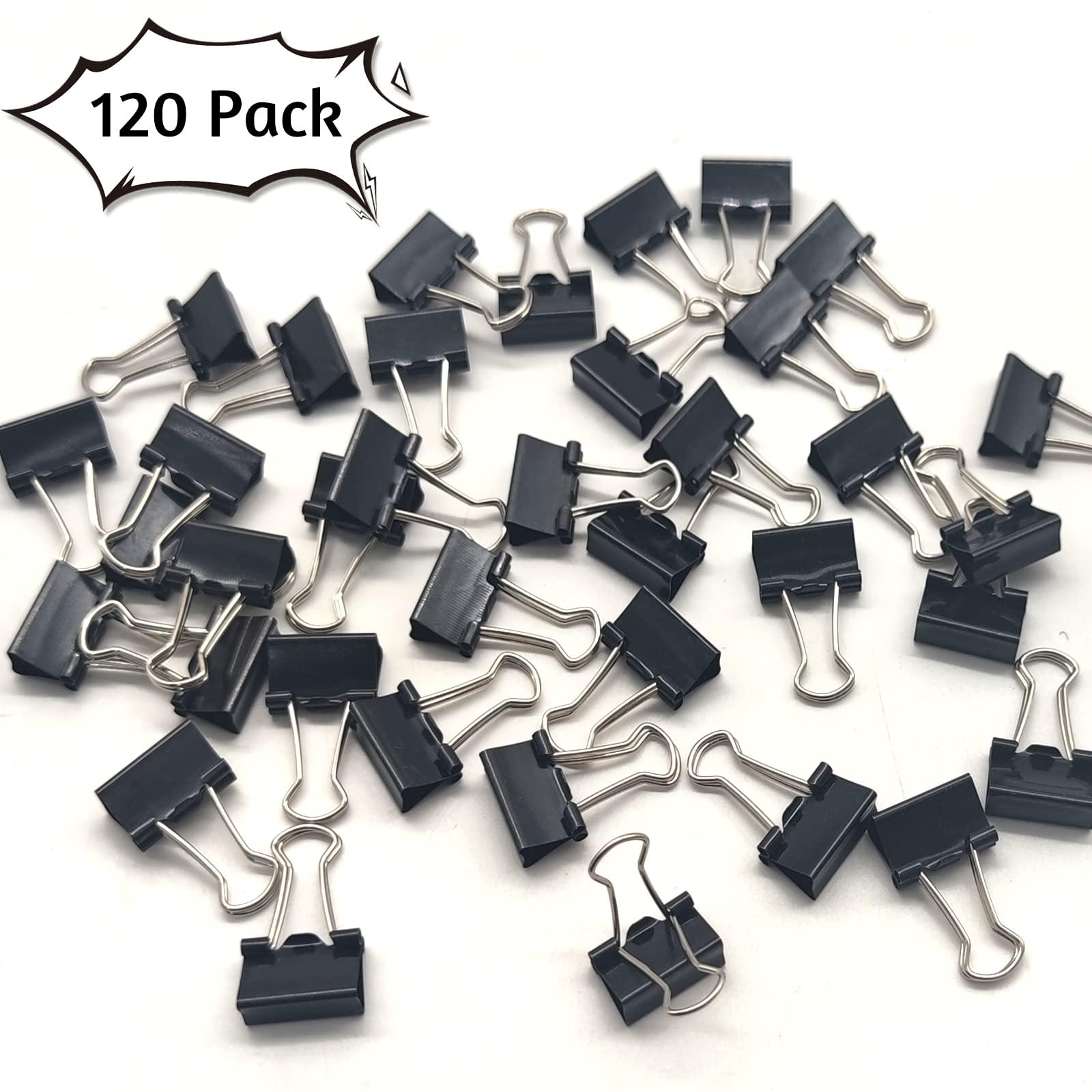 120 Pack Mini Binder Clips, Black Binder Clips, Small Paper Clips 15mm 5/8 Inch. Micro Size Office Clips for Home School Office and Business. - Image 6
