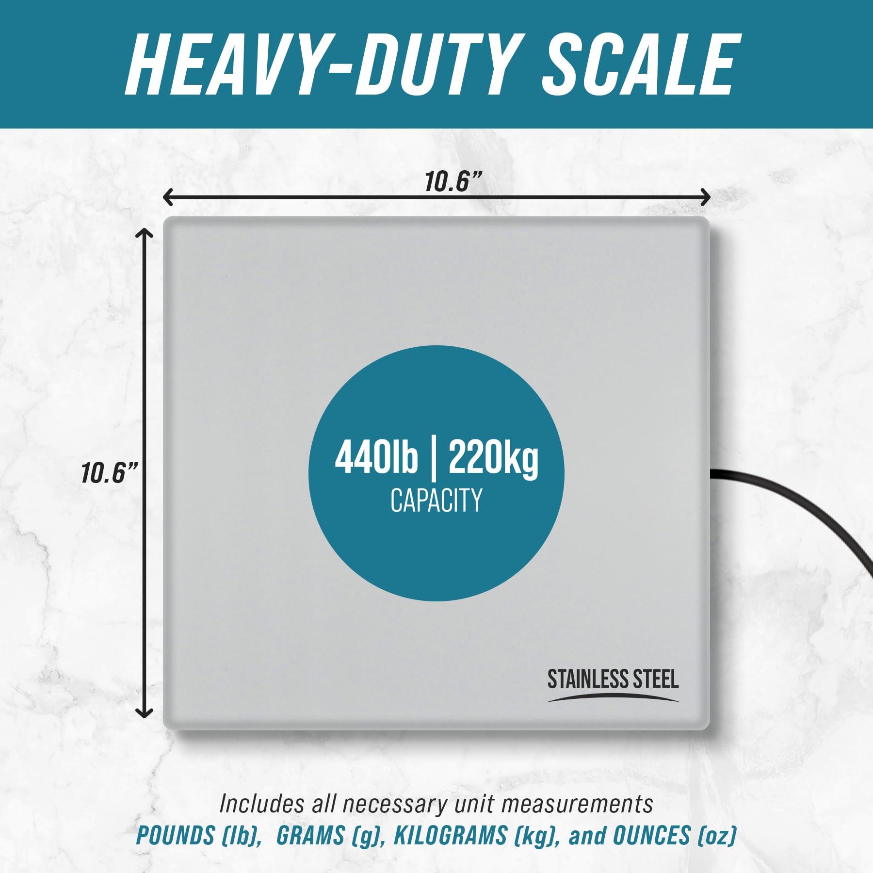 Smart Weigh 440lbs x 6 oz. Digital Heavy Duty Shipping and Postal Scale, with Durable Stainless Steel Large Platform, UPS USPS Post Office Postal Scale and Luggage Scale - Image 2