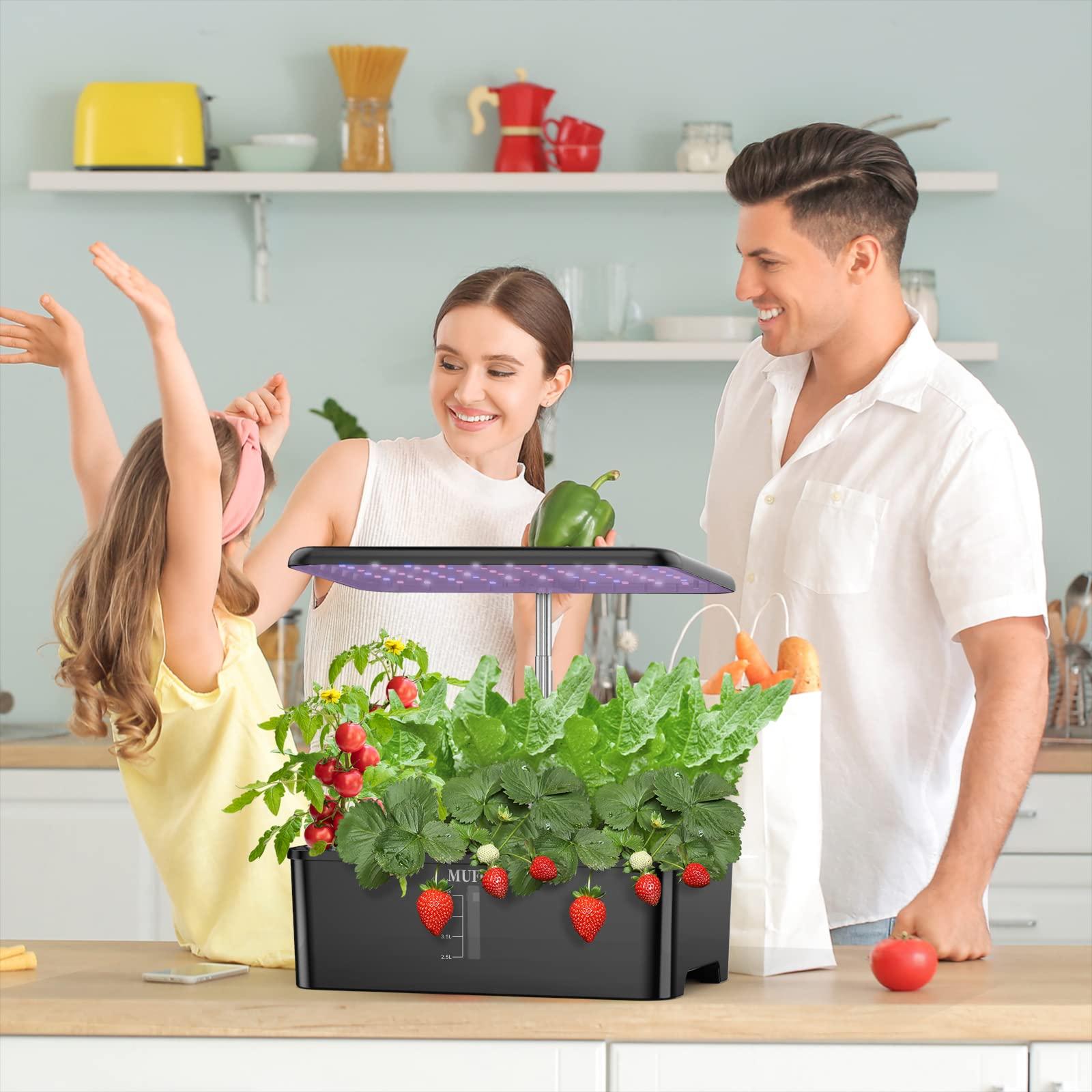 MUFGA 12 Pods Hydroponics Growing System, Indoor Garden with LED Grow Light, Plants Germination Kit, Mini Herb Garden with Pump System, Height Adjustable (No Seed) - Image 2