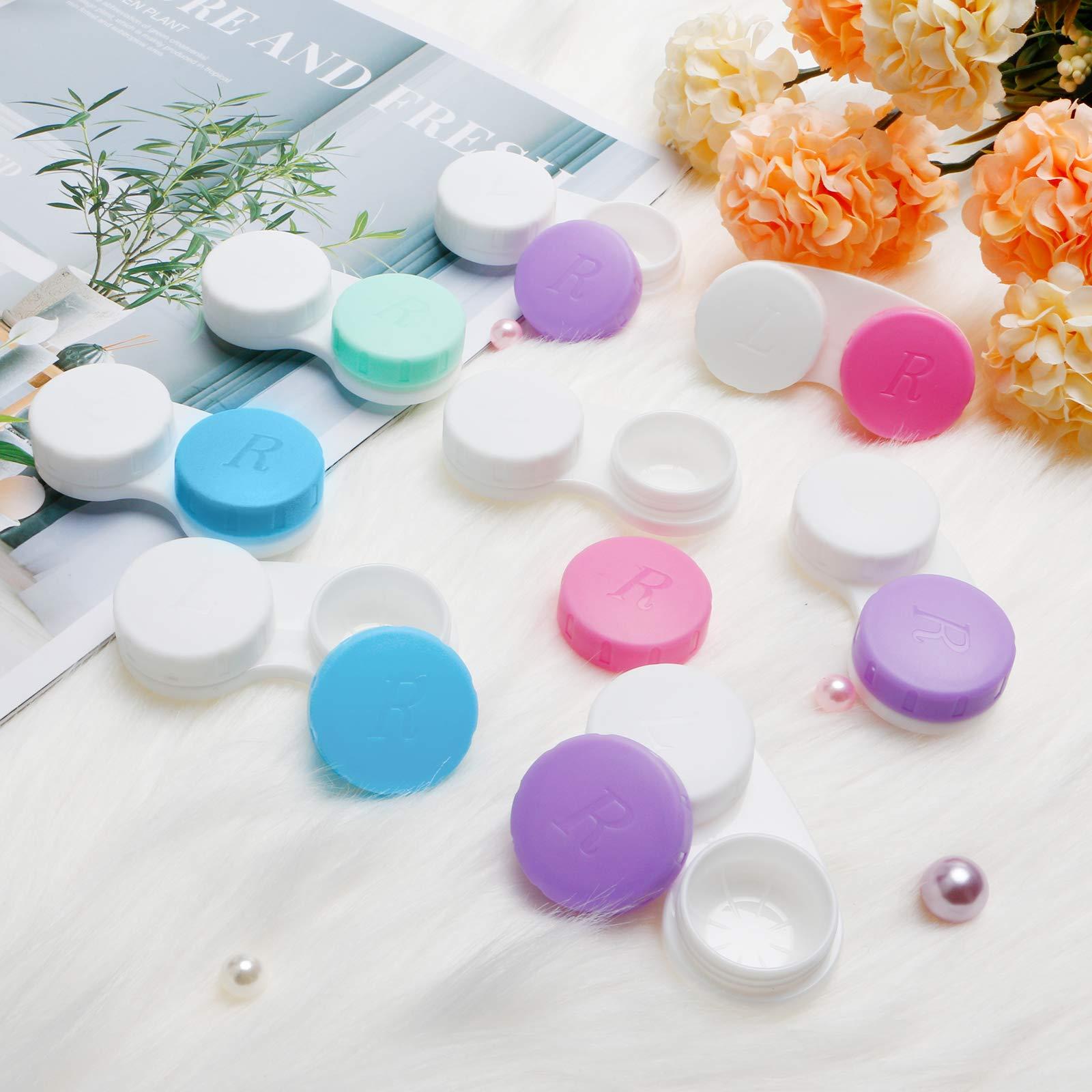 QVVQ 12PCS Contact Lens Case, Colorful Contact Lens Box Left/Right Eyes Holder Container, Outdoor Mini Contact Lens Soak Storage Kit for Travel&Home. - Image 5
