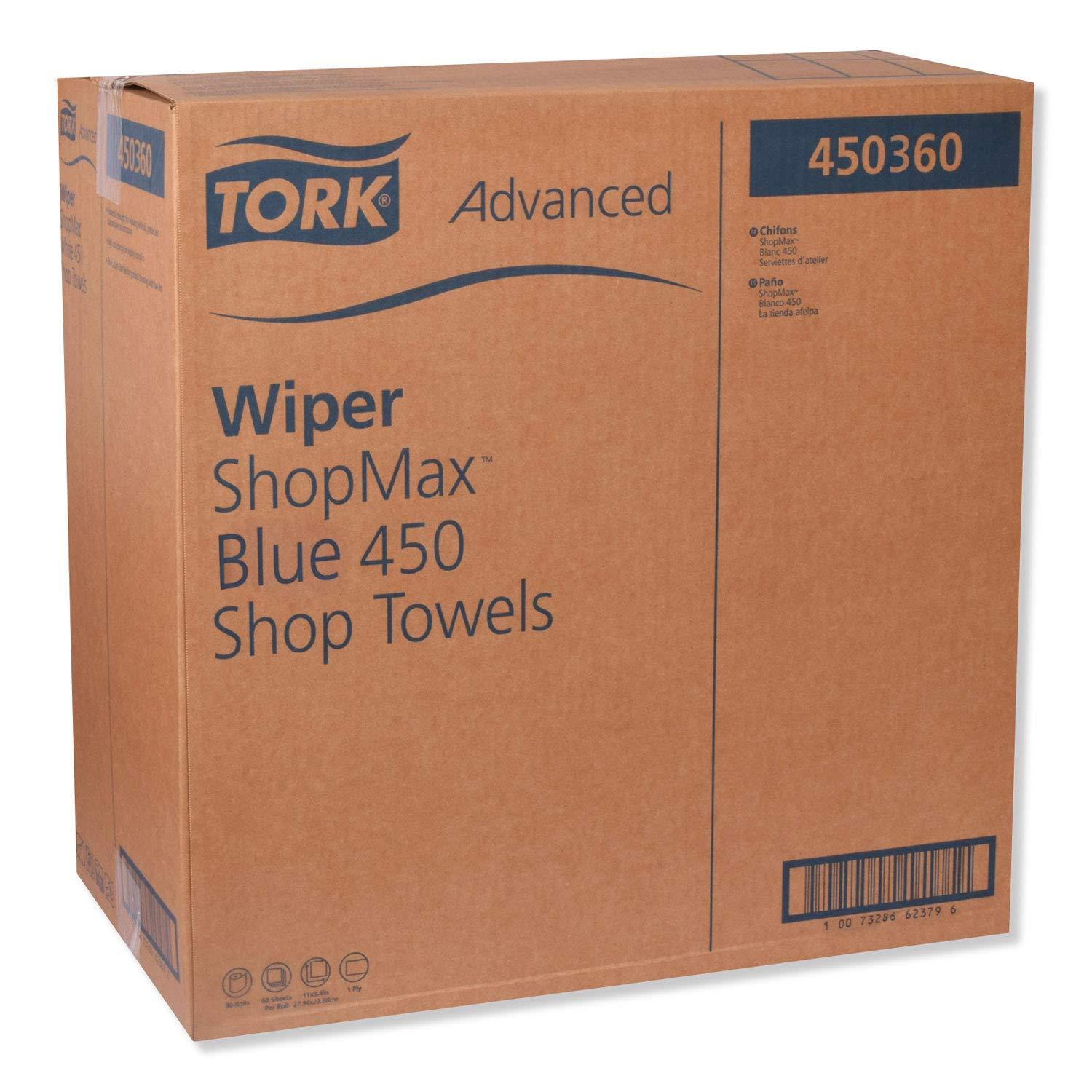 Tork ShopMax Heavy Duty Paper Shop Towel Blue, High Absorbency, 30 rolls x 60 Sheets, 450360 - Image 4