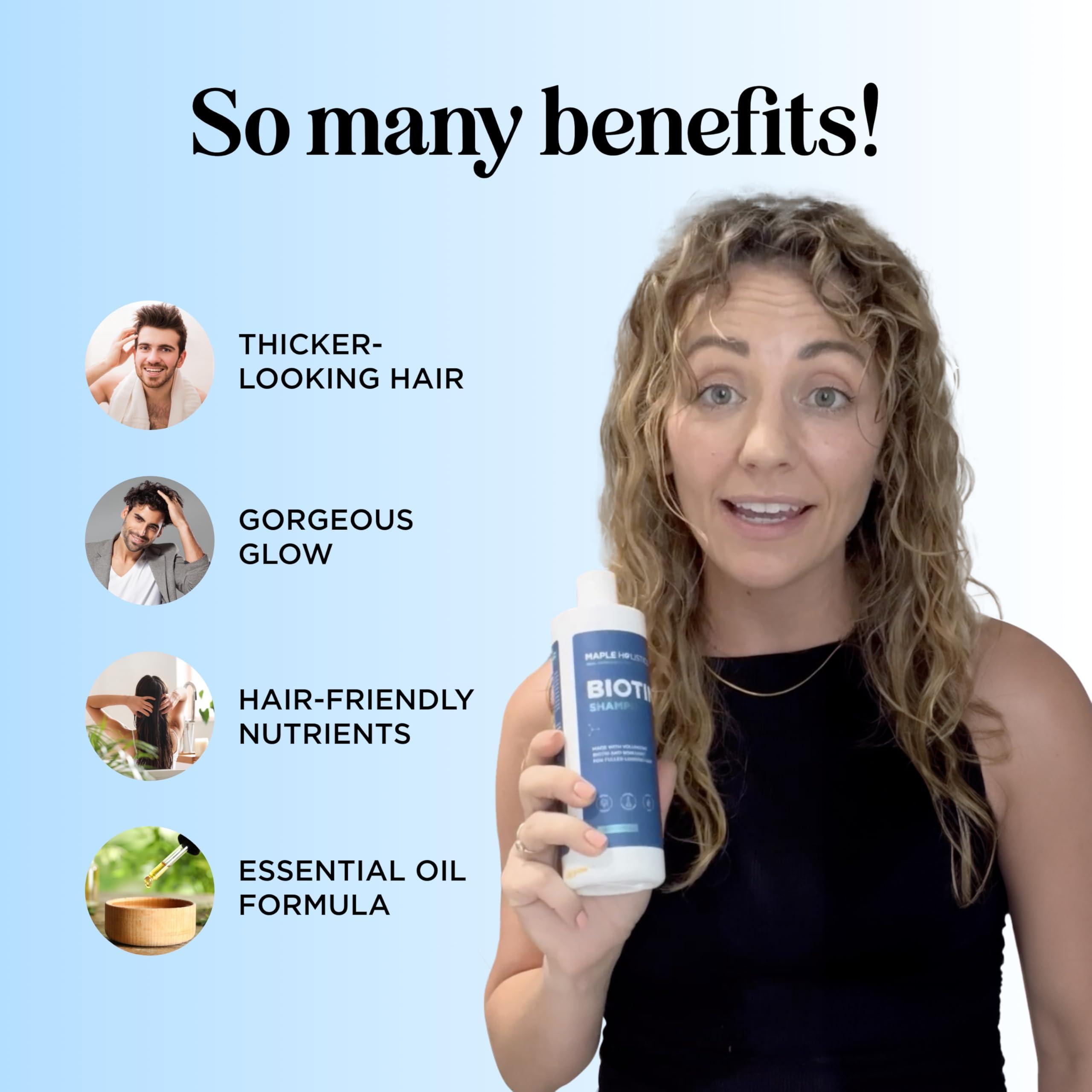 Rosemary and Biotin Shampoo for Thinning Hair - Vegan Volumizing Shampoo for Fine Hair with B Vitamins Argan Oil & Tea Tree Essential Oil - Paraben Silicone and Sulfate Free Vegan Formula (8 Fl Oz) - Image 3