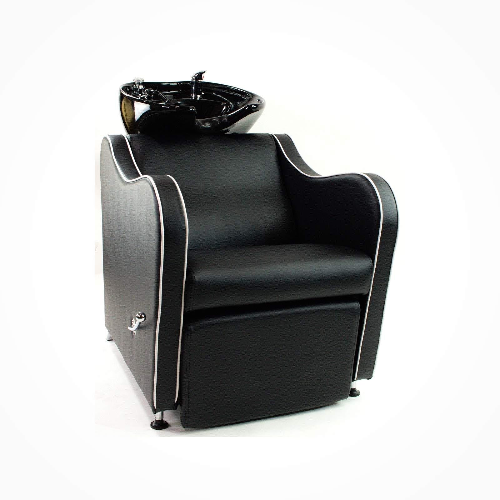 Belgrade Shampoo Backwash Unit w/Shampoo Bowl, Sink & Faucet for Beauty Spa Barber Shop, Professional Hair Salon Equipment, Black - Image 3