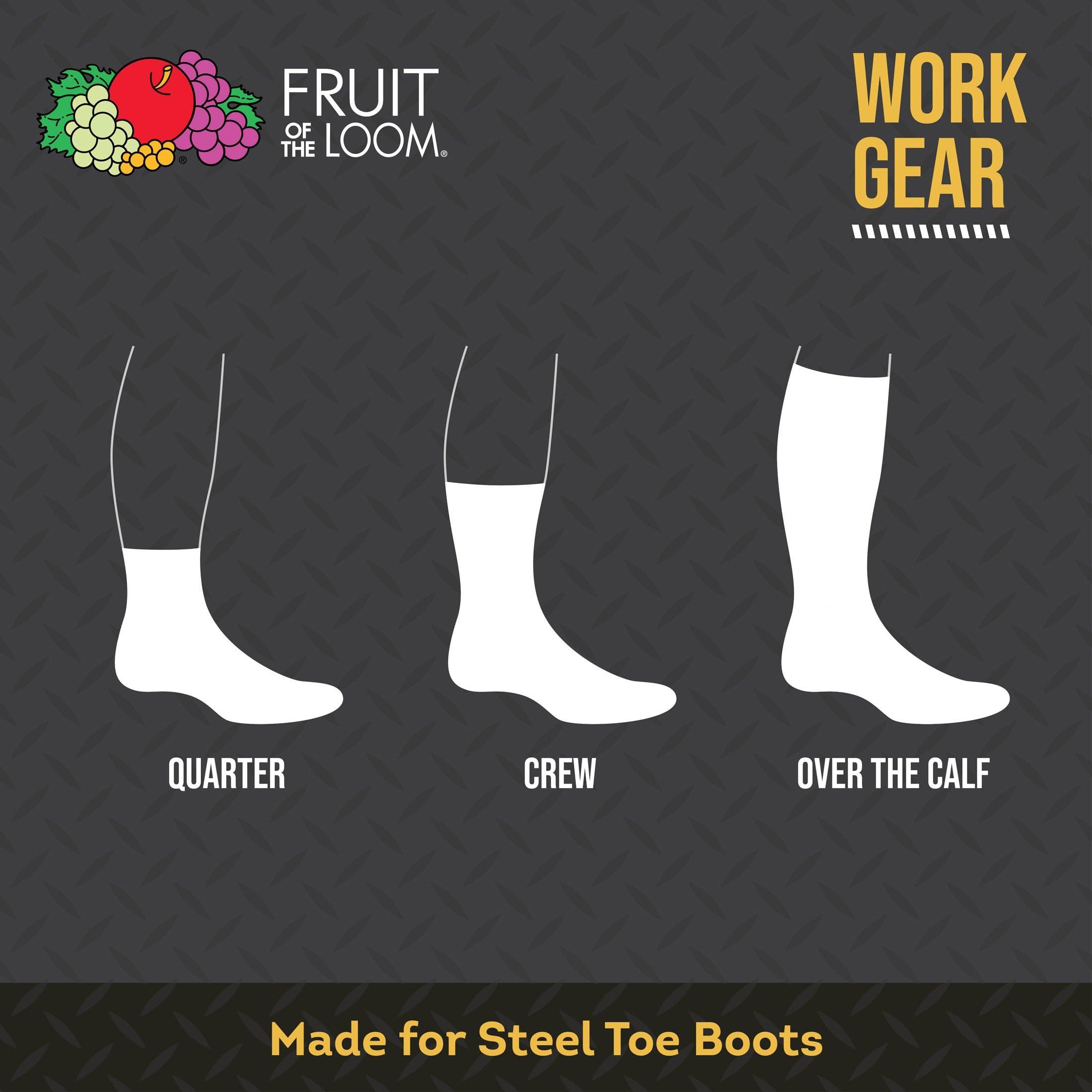 Fruit of the Loom Men’s Work Gear Cushioned Crew Socks 10 Pair - Image 3