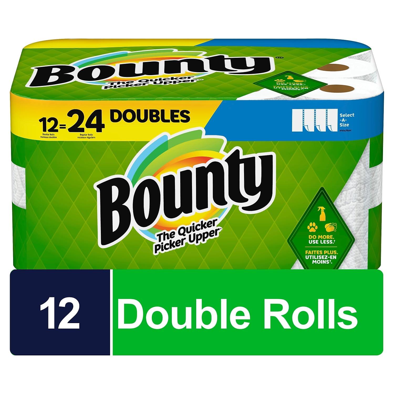 Bounty® Select-A-Size® Double 2-Ply Paper Towels, 98 Sheets Per Roll, Pack of 12 Rolls - Image 2