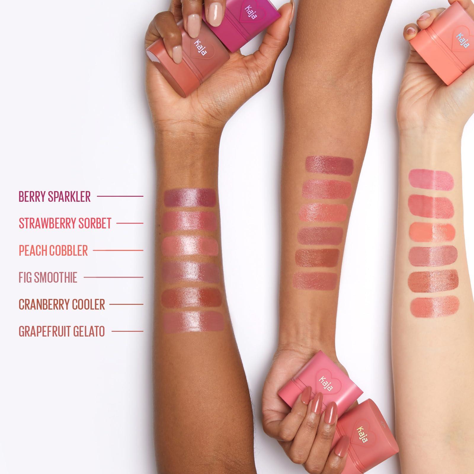KAJA Cheek & Lip - Dewy Bar 02 Strawberry Sorbet | Creamy Blusher and Balm Multi-Stick, 45% Moisturizing Oil, Apple Extract, Vitamin-Hyaluronic Acid Infused, High Shine, Non-Sticky, Easy Blending, 10g - Image 8