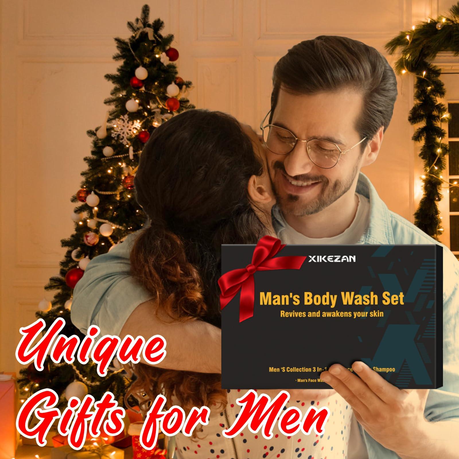 Gifts for Men,Mens Body Wash Gift Set Cleansing & Hydrating Skin w/Face Wash,Deodorant,Sandalwood & Cologne 3 in 1 Hair,Face & Body Wash,Mens Stocking Stuffers Christmas Gifts for Men Him Dad Husband - Image 2