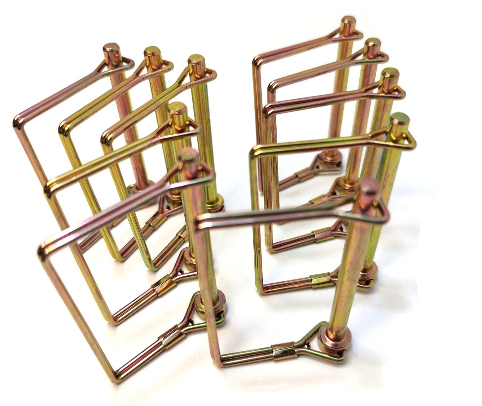 10 Pieces 1/4 Inch Wire Lock Pin, Trailer Coupler Pin,Hitch pin,Heavy Duty Safety Coupler Pin Shaft Locking Pin for Farm Trailers Wagons Lawn Garden(Square, Gold) - Image 6