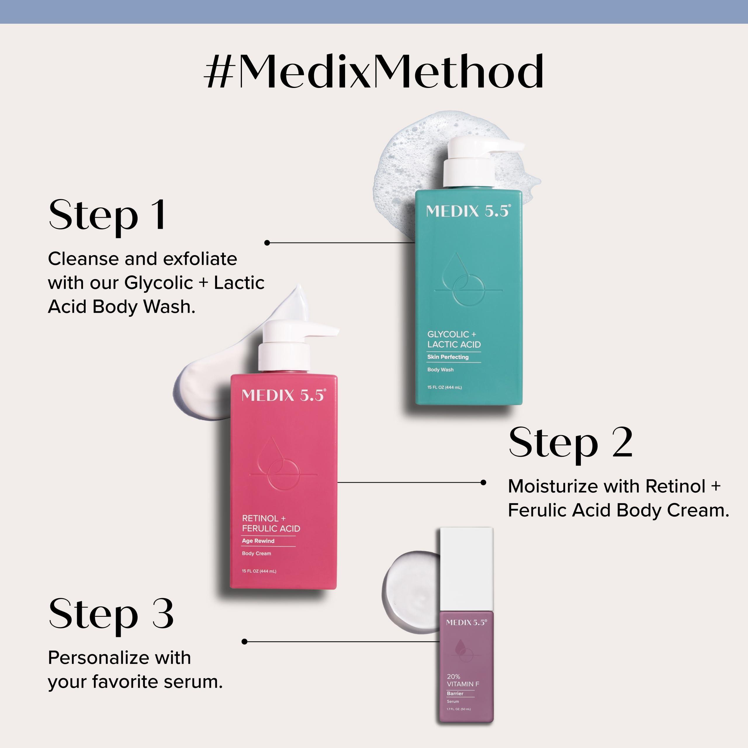 Medix 5.5 Retinol Body Lotion Skincare Moisturizer | Anti Aging Retinol Body Cream | Skin Care Tightening Lotion For Women & Men Helps Diminish Look Of Crepey Skin, Wrinkles, & Fine Lines, 2-Pack - Image 5