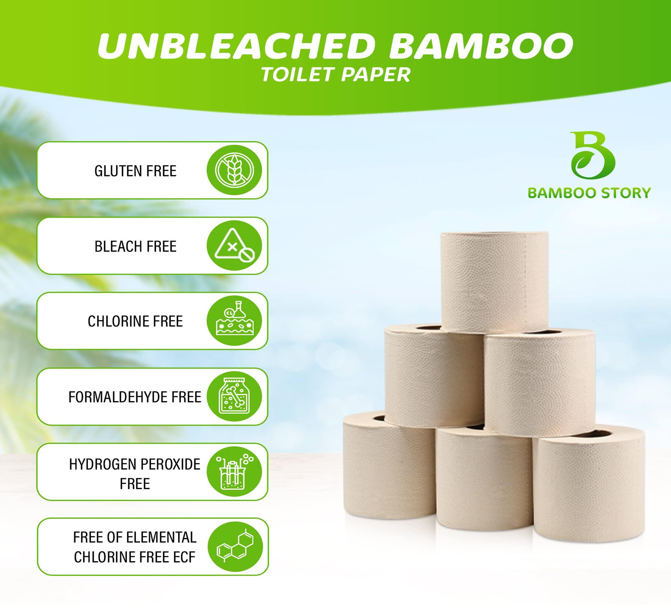 Bamboo Story Eco Toilet Paper | 12 Rolls | 3PLY | 100% Unbleached Bamboo | No Bleach, No PFAS | Vegan & Plastic Free | Plant-Based Tissue | Gentle & Strong | Sustainable Packaging - Image 3