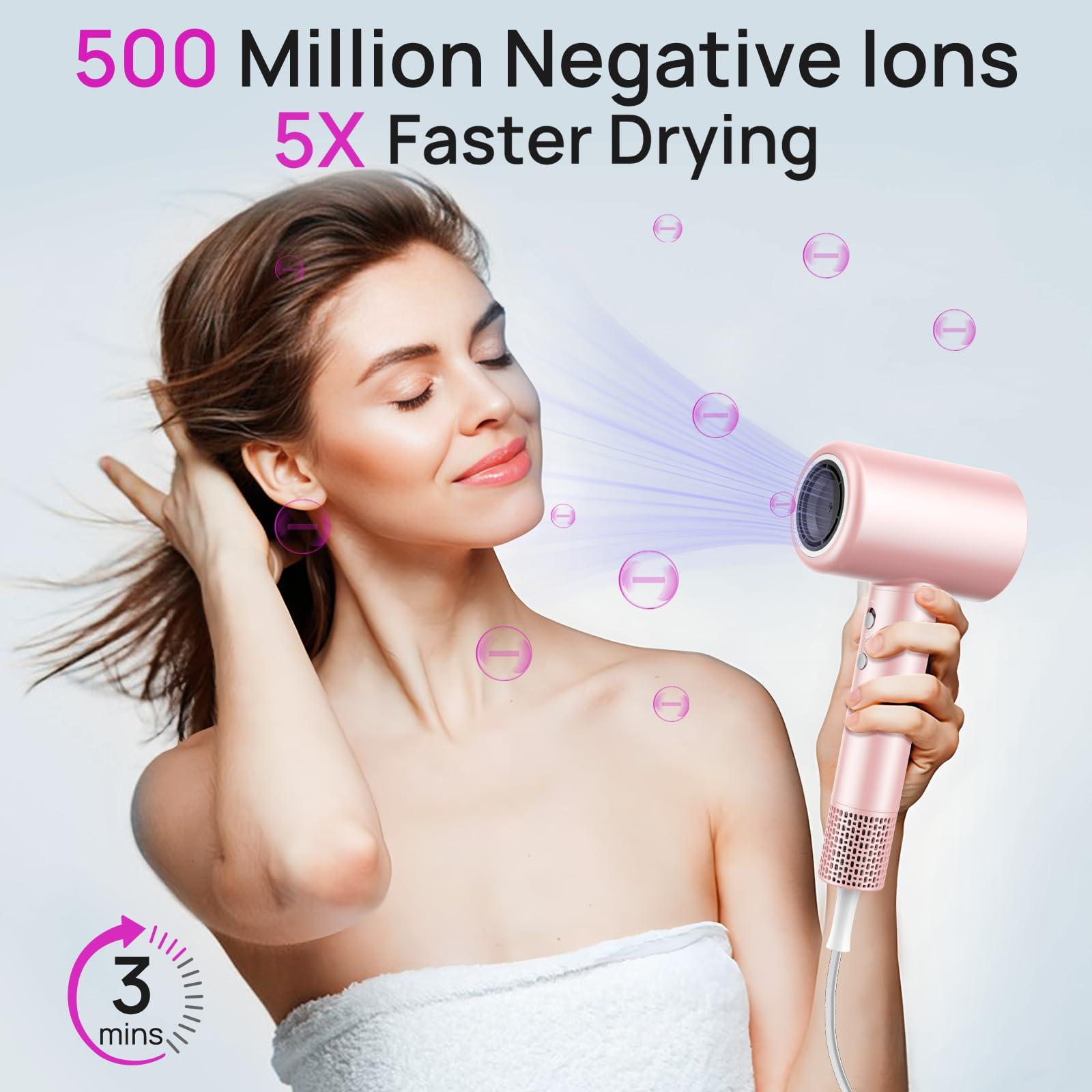 CONFU Ionic Hair Dryer, Blow Dryer, Professional, Magnetic Diffuser, Concentrator, 110000 RPM, Fast Drying, Lightweight, for Women and Men - Image 2