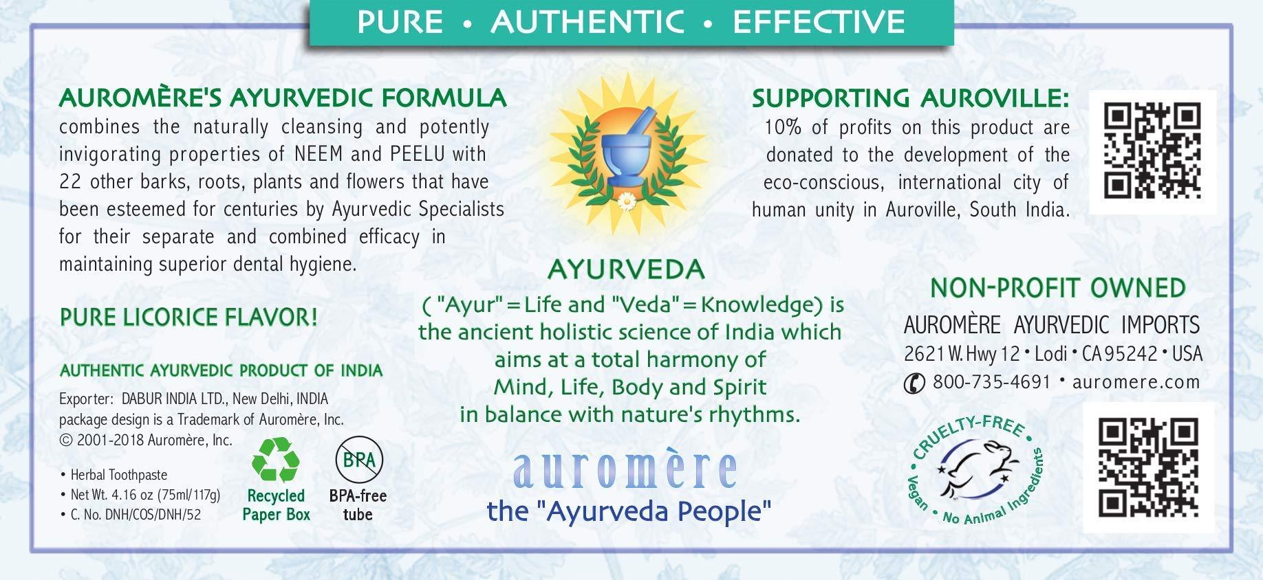 Auromere Ayurvedic Herbal Toothpaste, Mint Free - Vegan, Natural, Non GMO, Fluoride Free, Gluten Free, with Neem & Peelu (4.16 oz), 2 Pack - Image 2