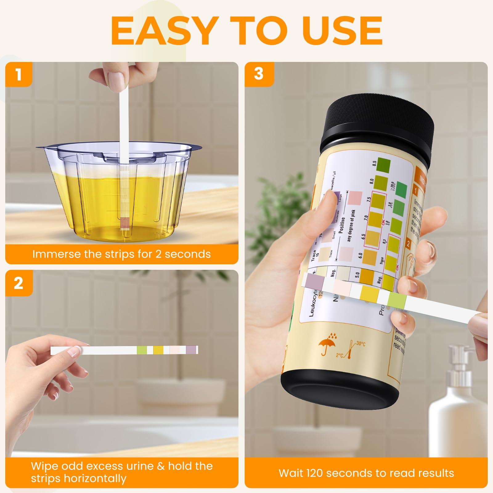 BACNUNN UTI Test Strips for Women: 50ct 4-1 Urine Protein Test Strips for UTI & Bladder - Accurate Readings at Home Urinary Tract Infection Treatments Test Dipstick Kit for Urinalysis - Image 5