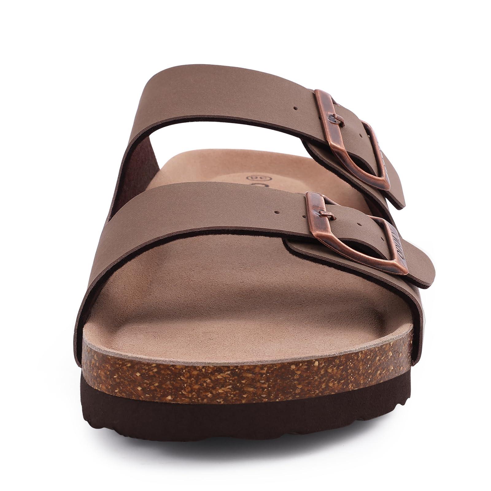 ODOLY Unisex Cork Footbed Slide Sandal, Arch Support Summer Outdoor Sandals with Adjustable Buckle for Women and Men - Image 4