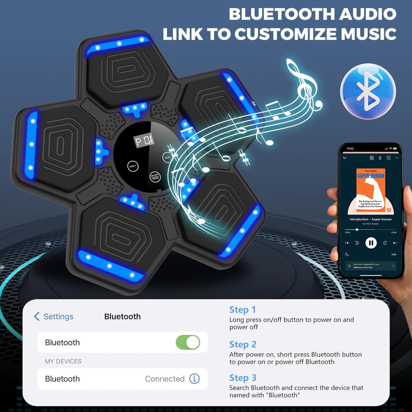 LOLBOX 2025 Music Boxing Machine for Adults and Kids, Smart Bluetooth Boxing Training Equipment with Gloves Wall Mounted, Workout Punching Machine for Home,Office and Gym - Image 2