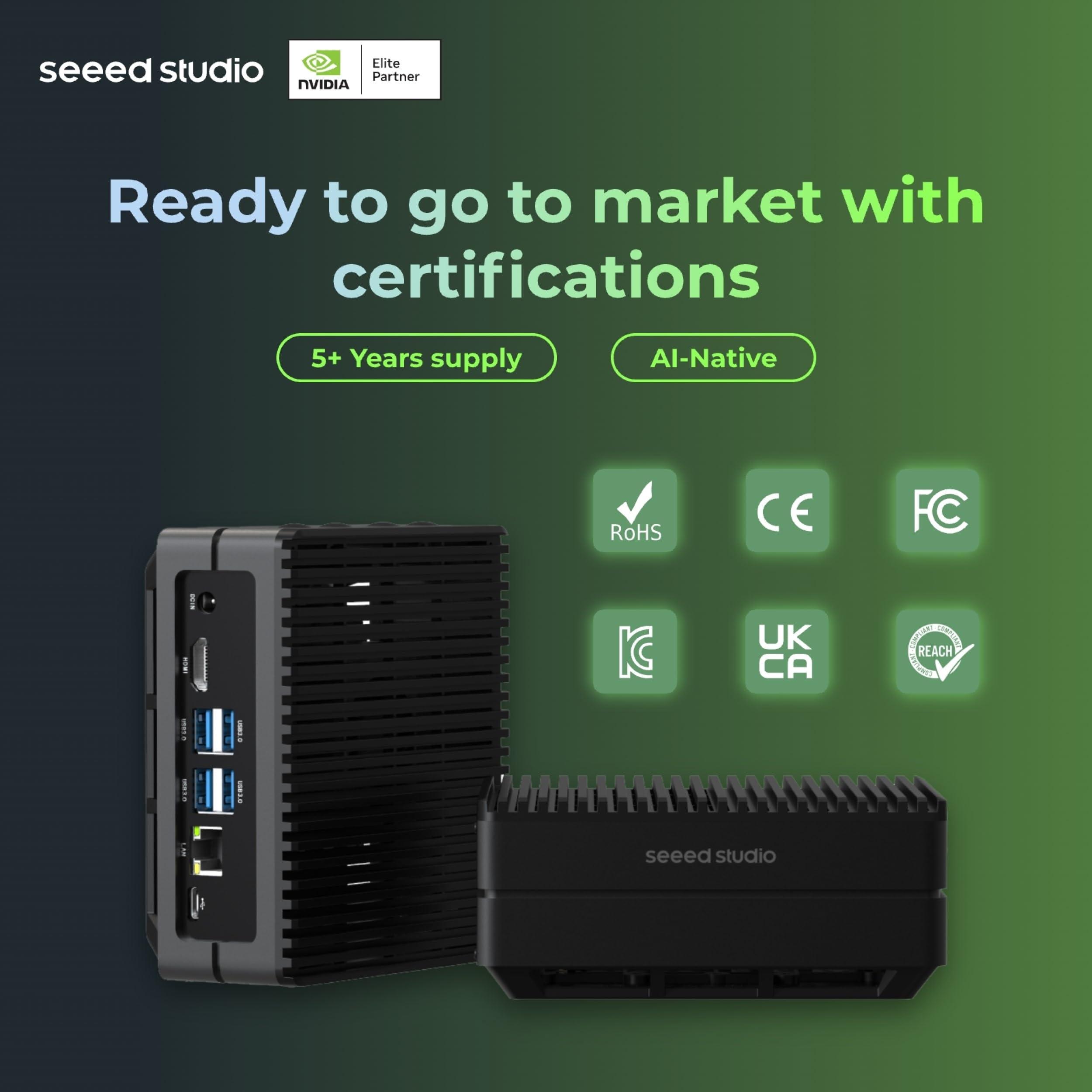 seeed studio NVIDIA Jetson Orin NX 16GB Edge AI Device - reComputer J4012, 4xUSB 3.2, M.2 Key E & Key M Slot, Pre-Installed Jetpack System with NVIDIA Jetpack on 128GB NVMe SSD - Image 3
