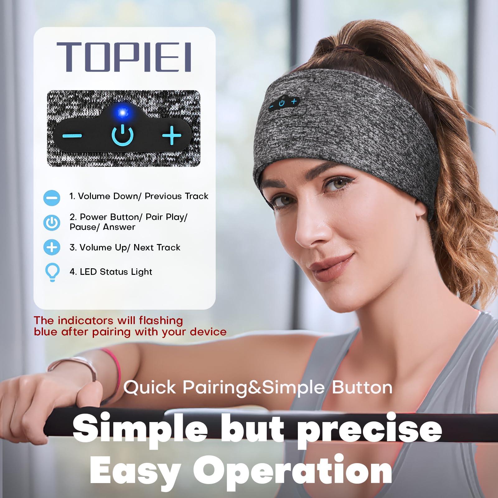 Headband Headphones Bluetooth 5.2 Headband for Side Sleeper, 14 Hour Playtime, Wireless Headband with HD Stereo Speakers for Workout,Running,Yoga, Ideal Gifts for Men, Women, Teens, Grey - Image 5