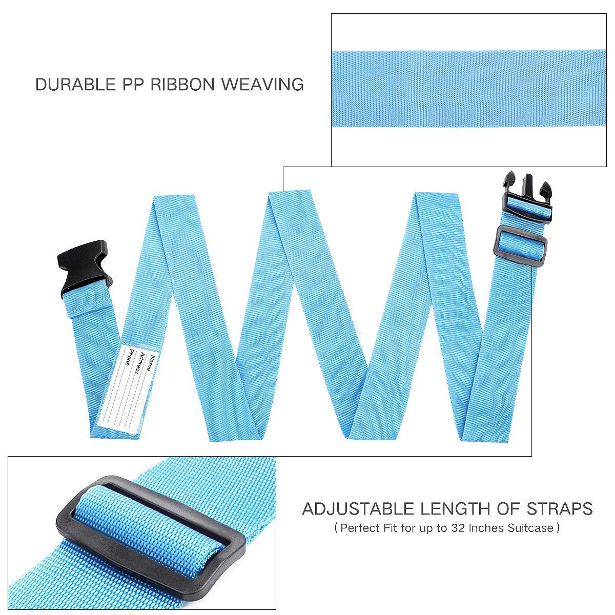 Luxebell Luggage Straps Suitcases Belt TSA Approved Travel Essentials Accessories Gift for Carry on Bag 6.56 ft 4 Pack - Image 2