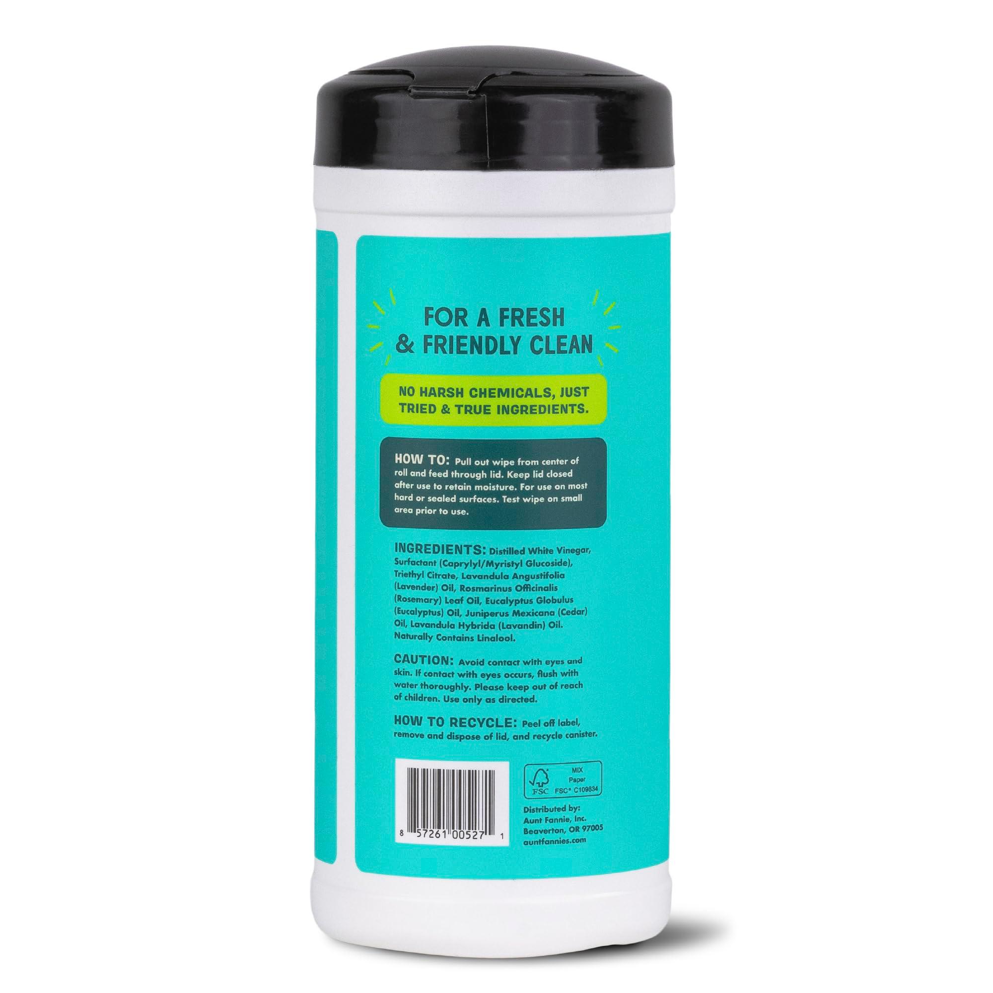 Aunt Fannie's Natural Cleaning Vinegar Wipes, Multipurpose Surface Cleaner, Eucalyptus Scent, 35 Count (Pack of 1) - Image 7